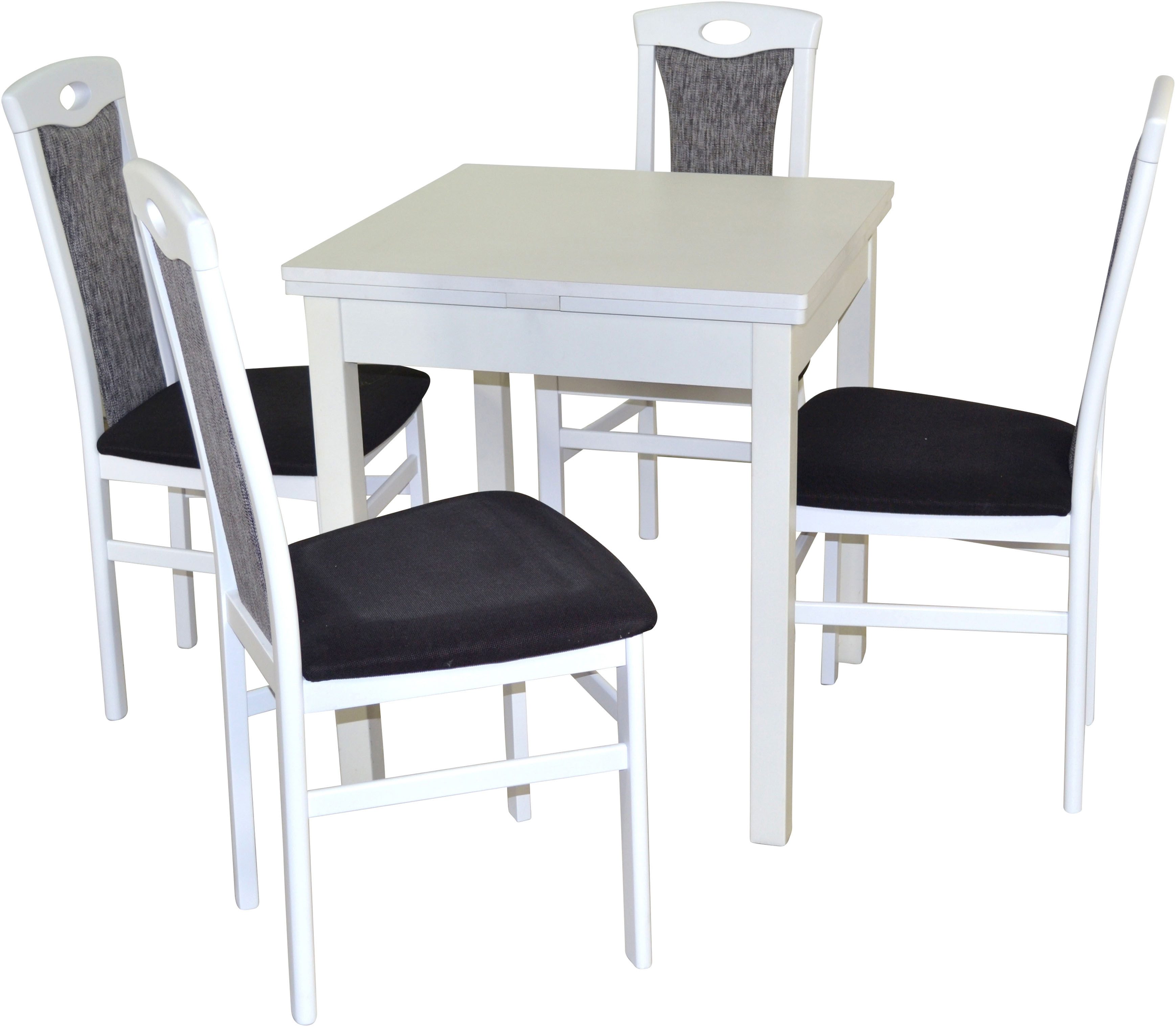 HOFMANN LIVING AND MORE Eethoek 5-delige eethoek Stoelen voorgemonteerd (voordeelset, 5-delig) eethoeken wit