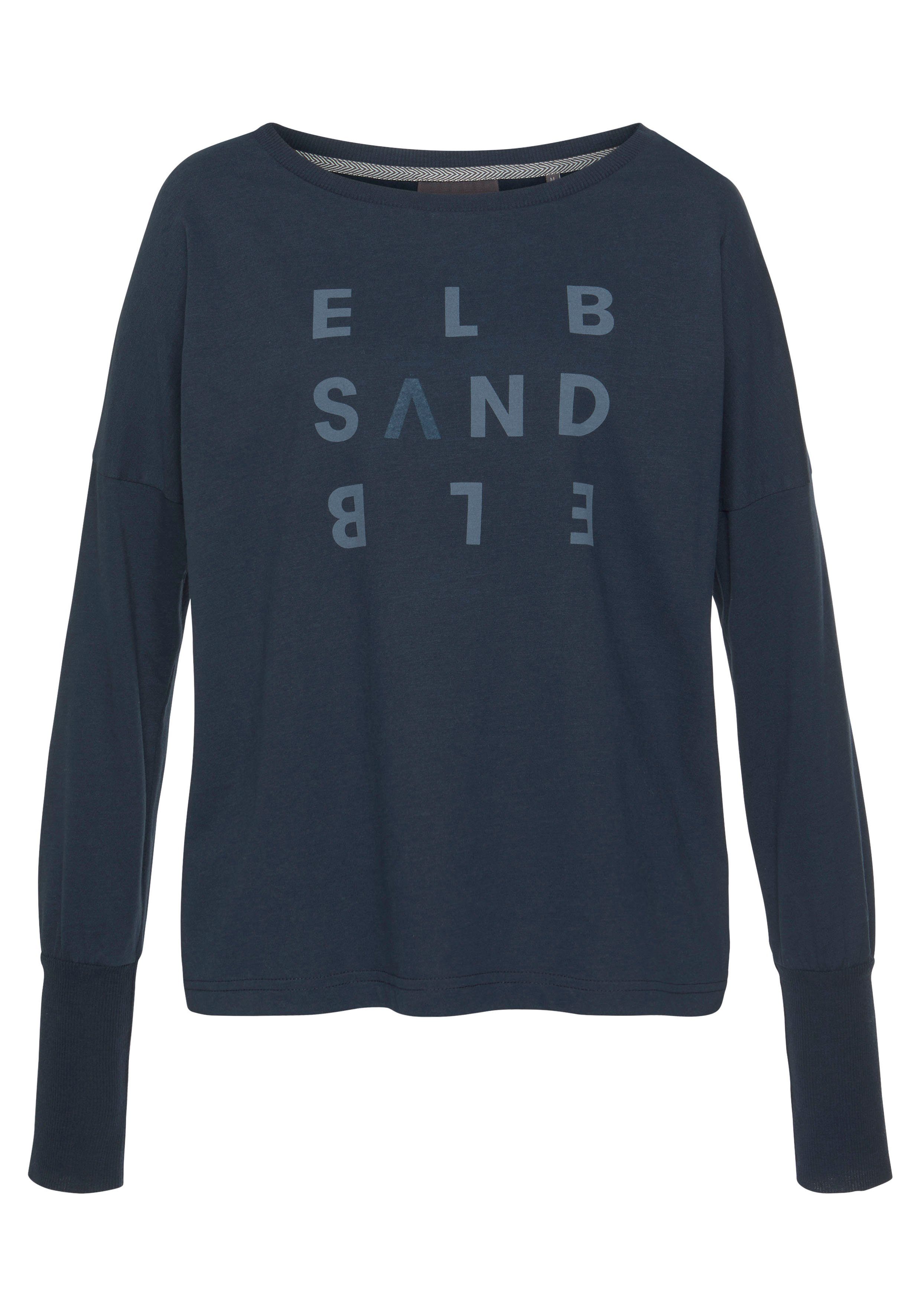 Elbsand Longsleeve Ingiara met logoprint op de voorkant, shirt met lange mouwen, sportief-casual