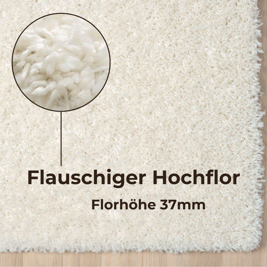my home Hoogpolig vloerkleed Banji Uni-kleuren, zacht en fluffy, ook als loper en in rond verkrijgbaar