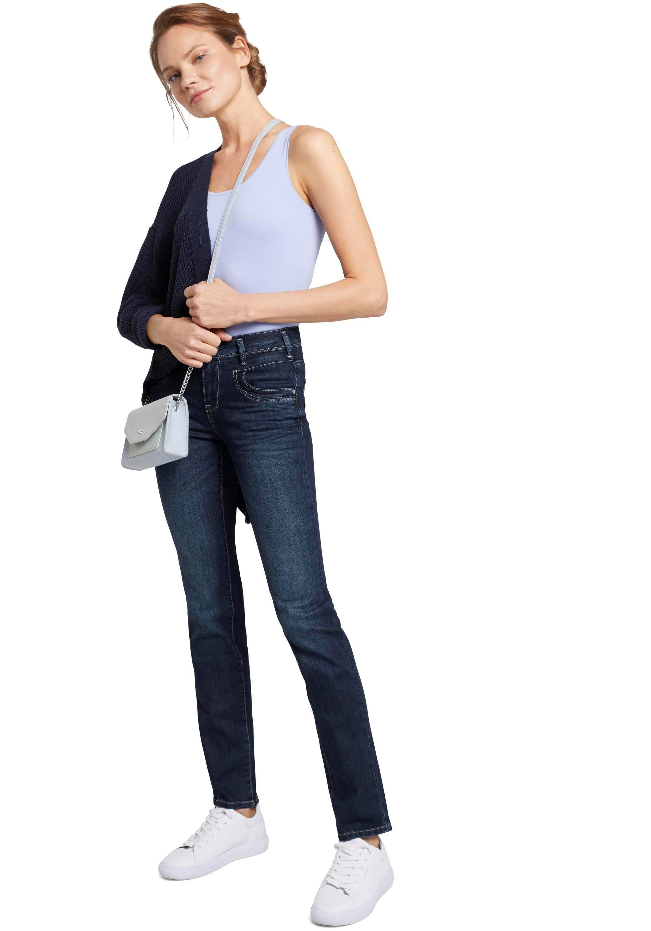 Tom Tailor Rechte jeans Alexa straight met contrasterende stiksels