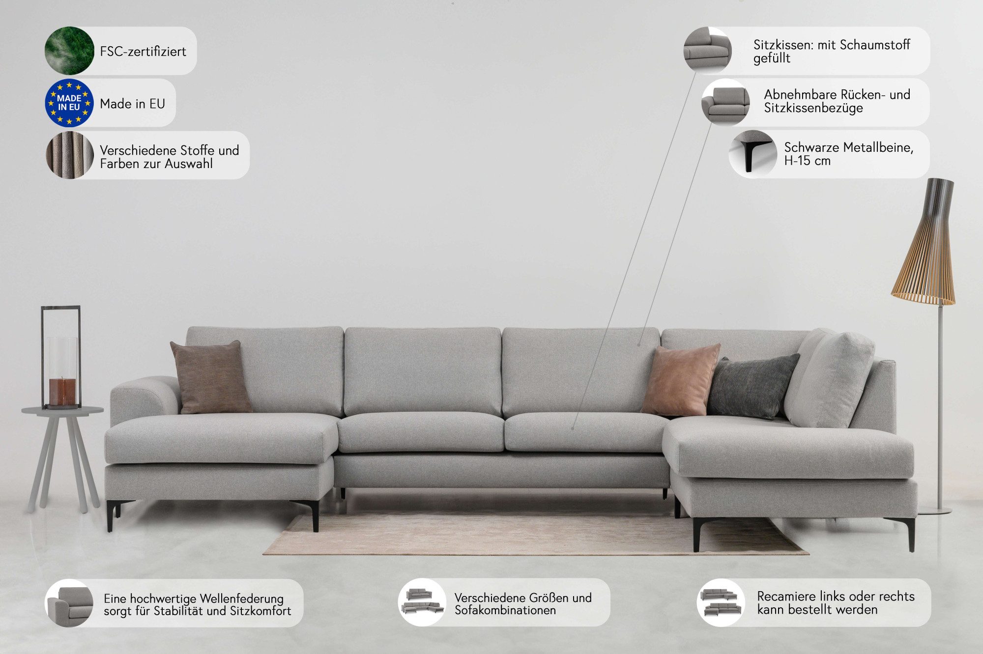 INOSIGN Zithoek Henry met metalen poten, in een modern design