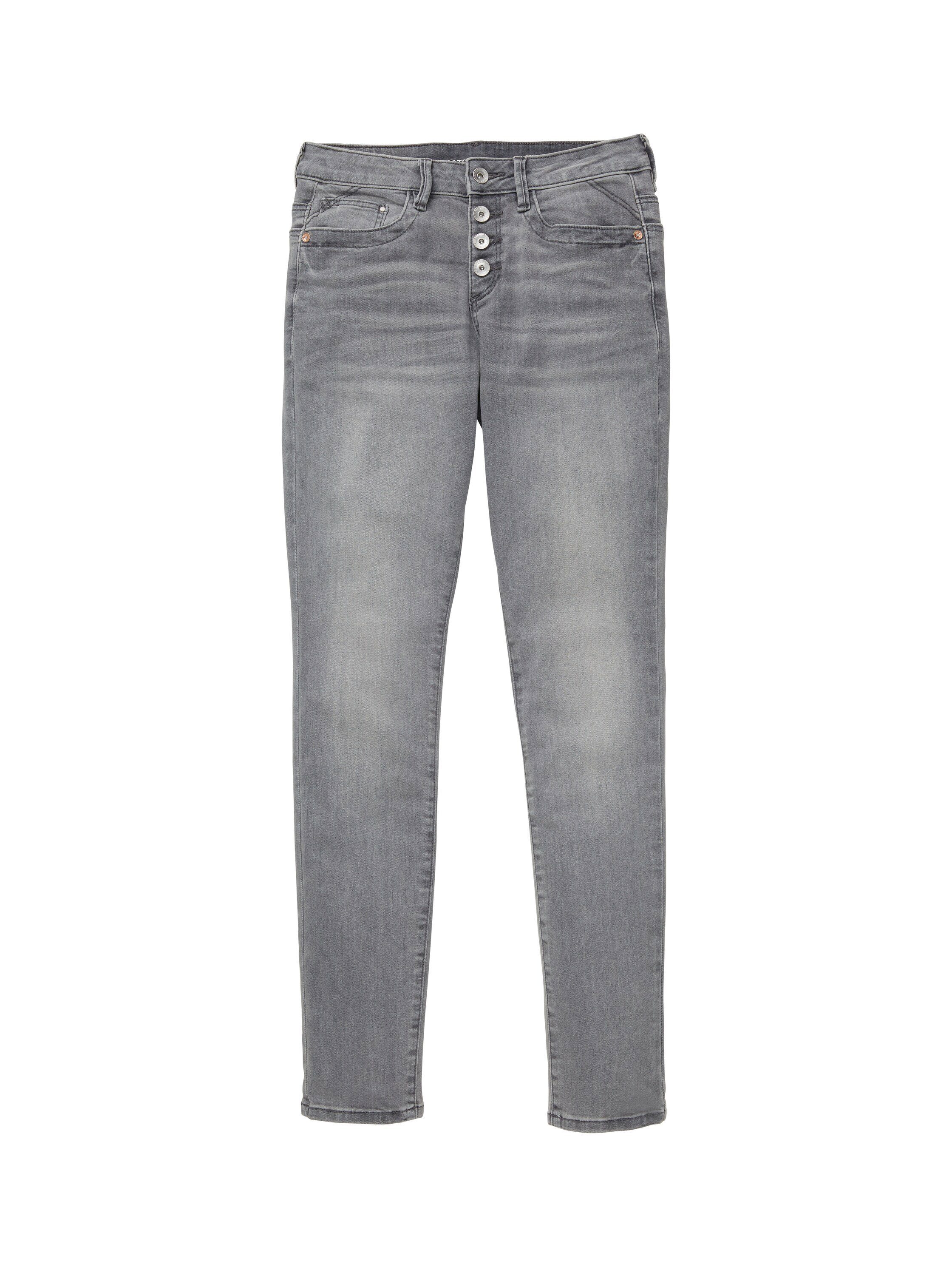 Tom Tailor Tapered jeans met knoopsluiting