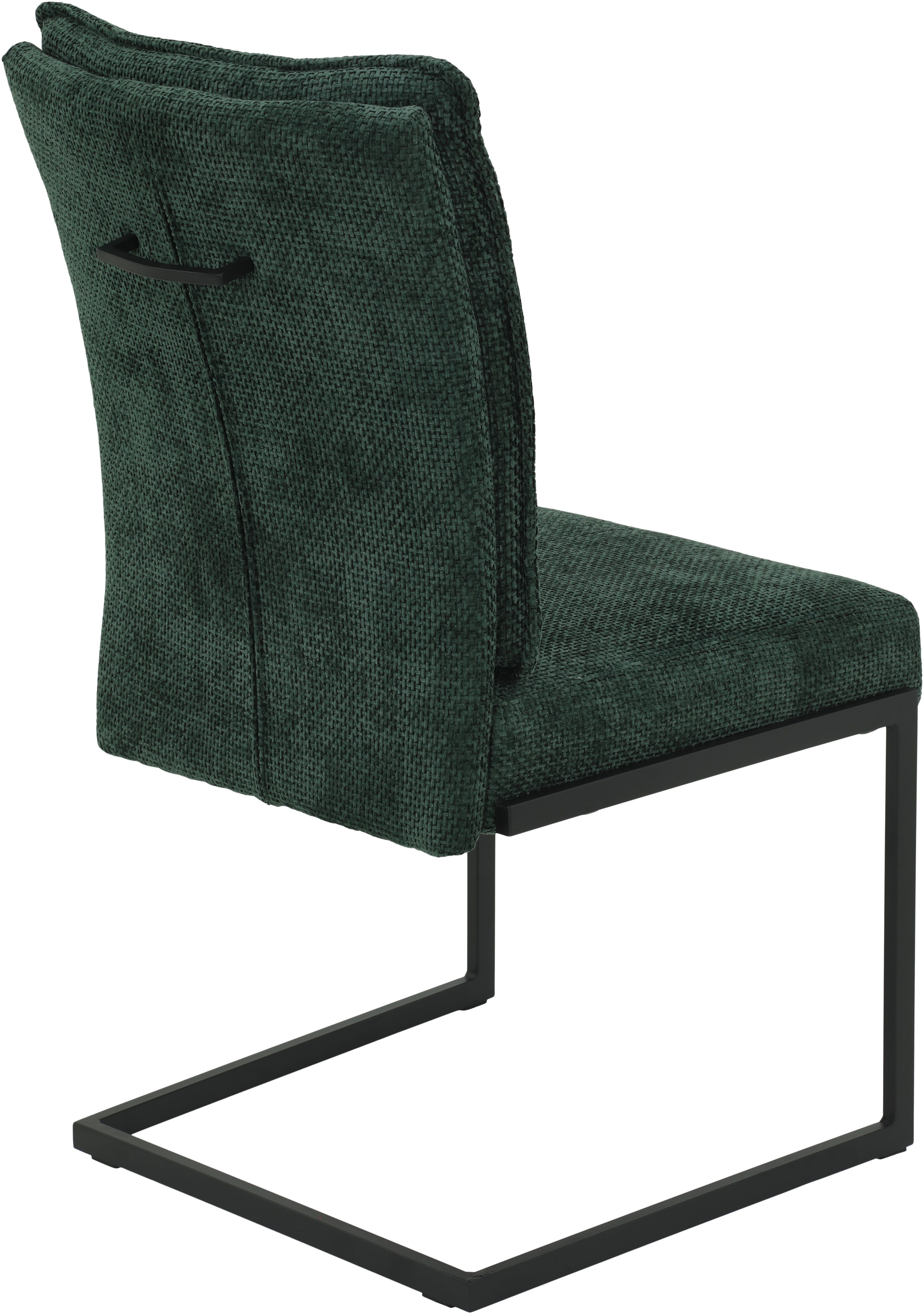HELA Vrijdragende stoel OLIVIA eetkamerstoel XL-breedte, comfortzit, visco-elastisch schuim, greep rugleuning, met kussen (set, 2 stuks)