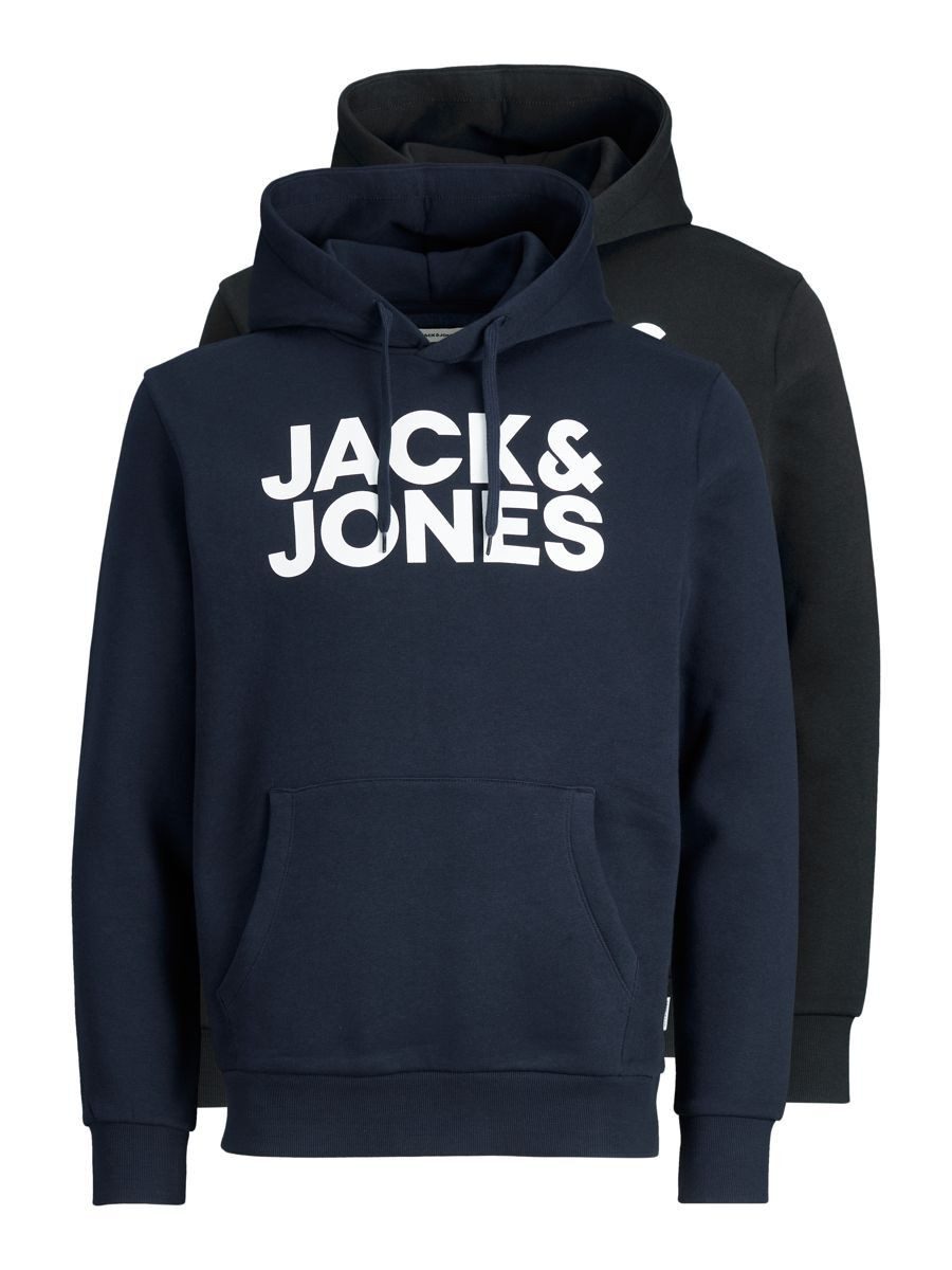jack  jones hoodie (2-delig, set van 2) zwart
