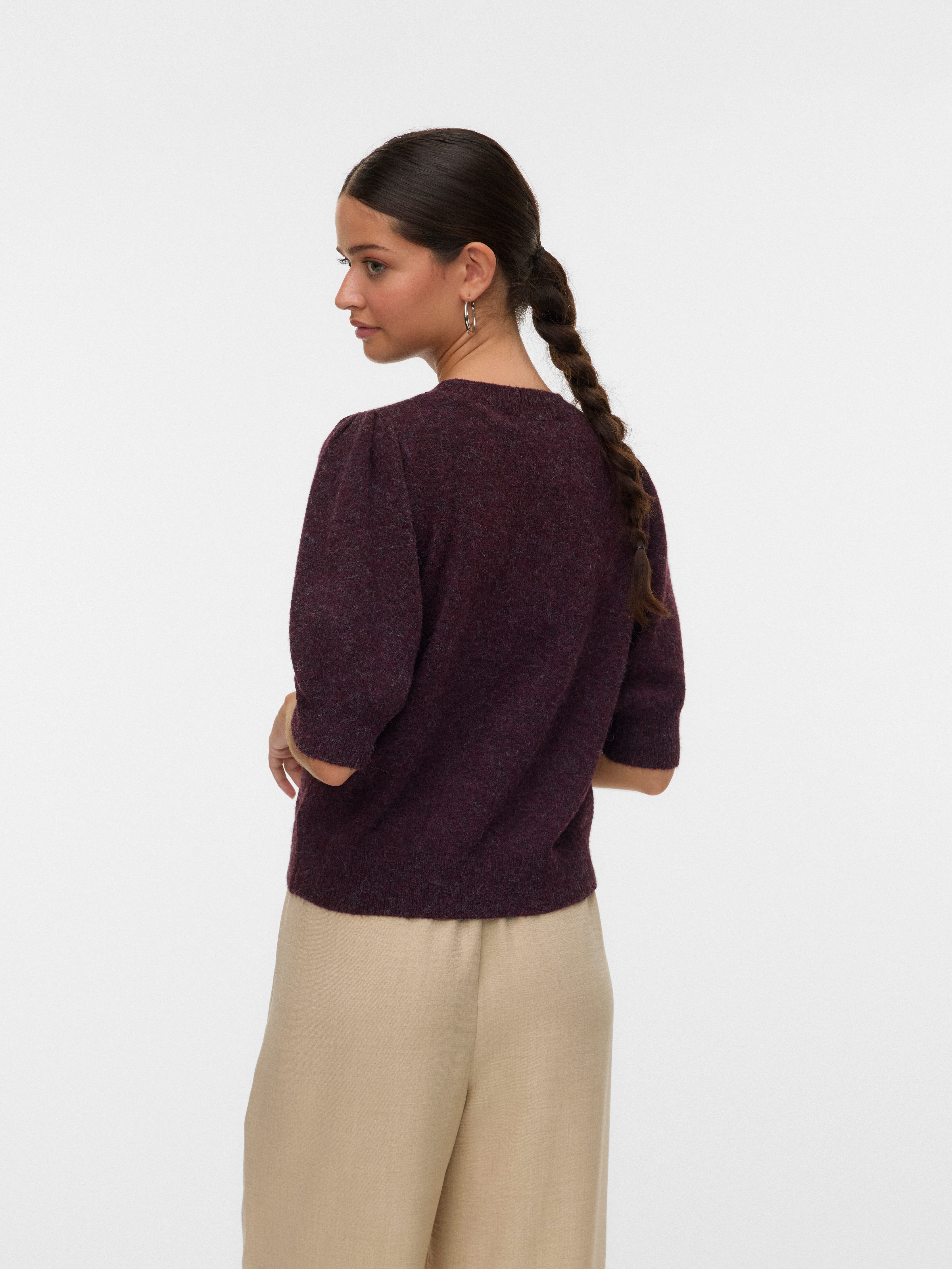 Vero Moda Gebreide trui VMDOFFY 2/4 O-NECK PULLOVER GA NOOS