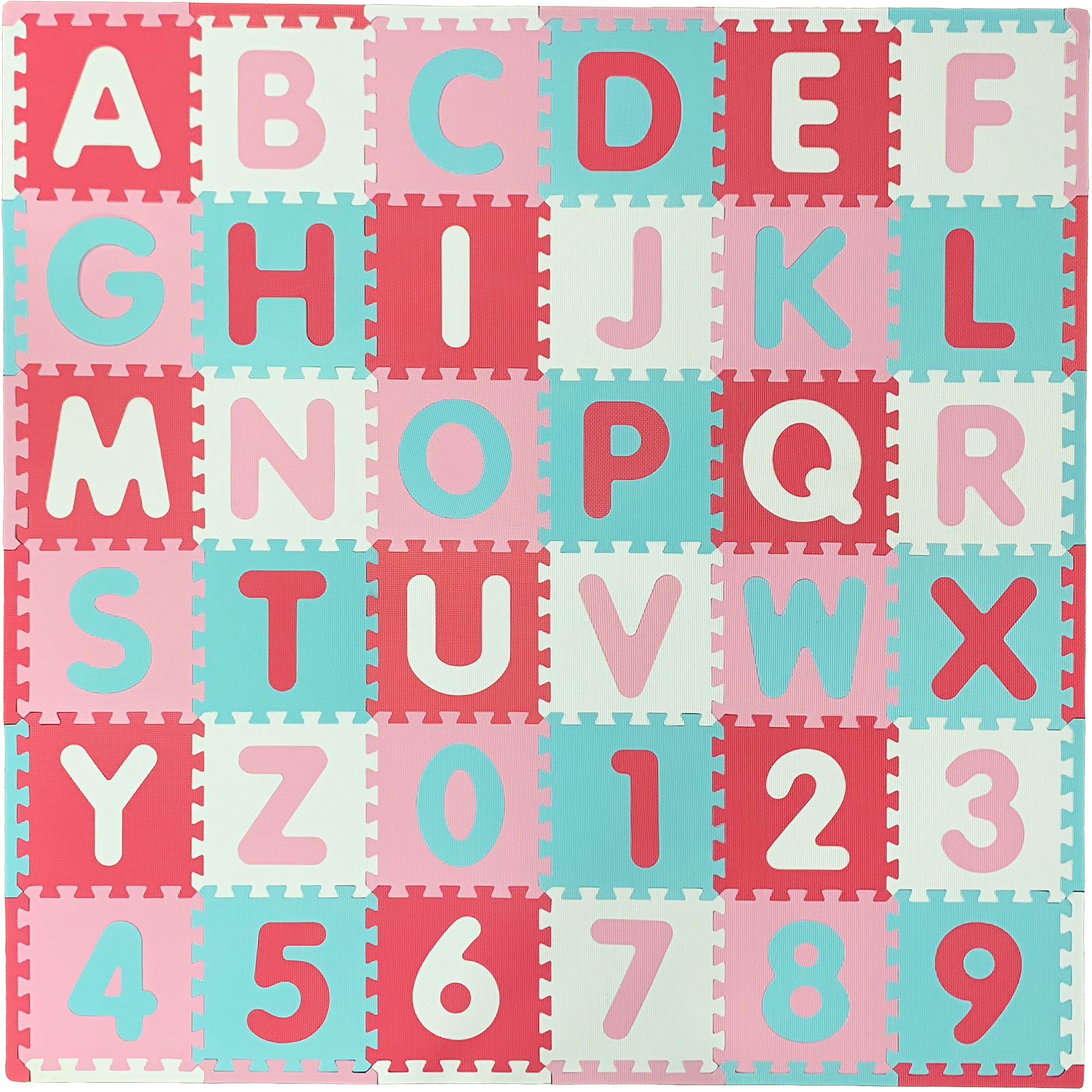 Knorrtoys® Puzzel Alfabet + getallen, pink-roze