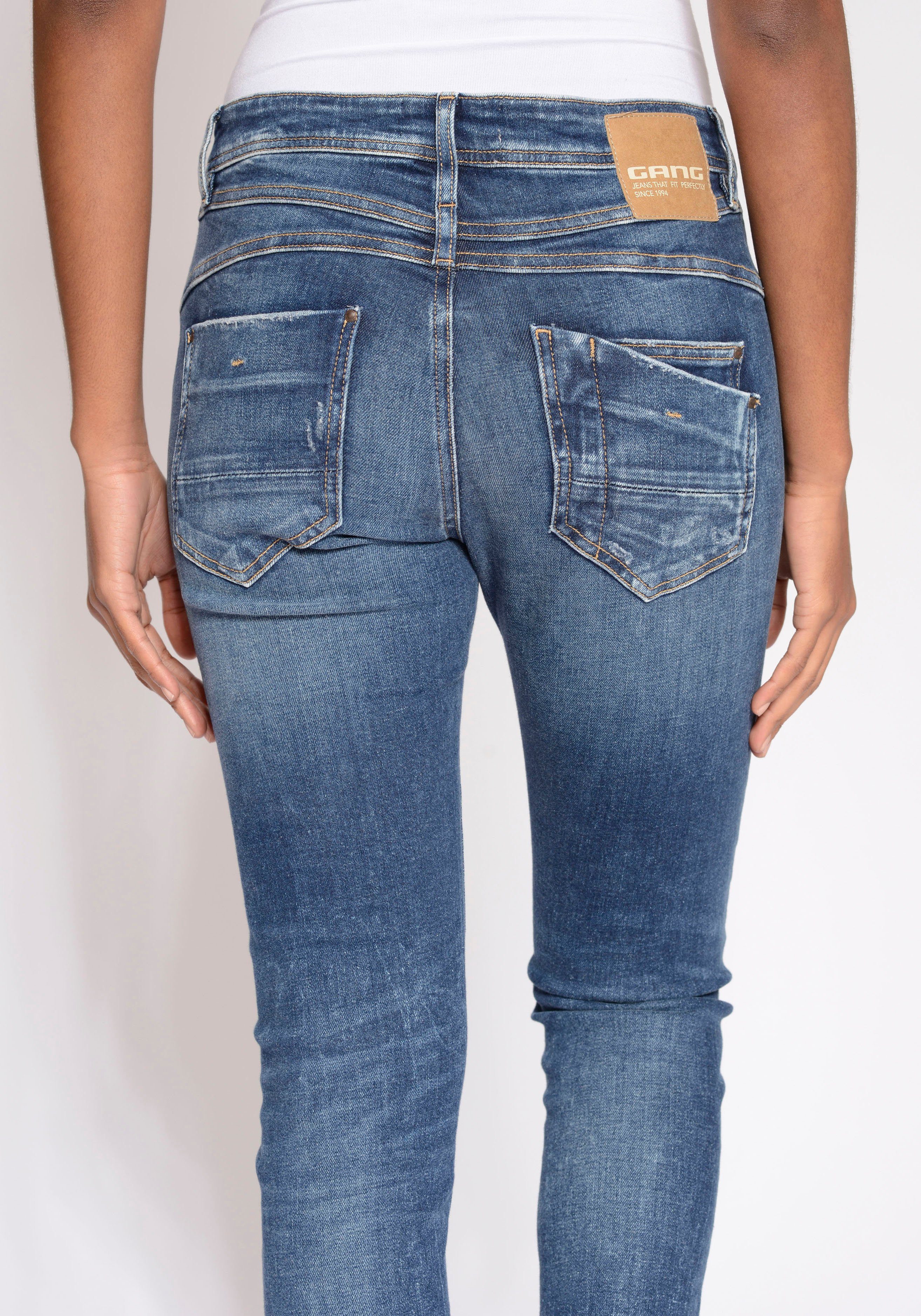 GANG Relax fit jeans 94AMELIE met dubbel juk en diepe zakken op de achterkant