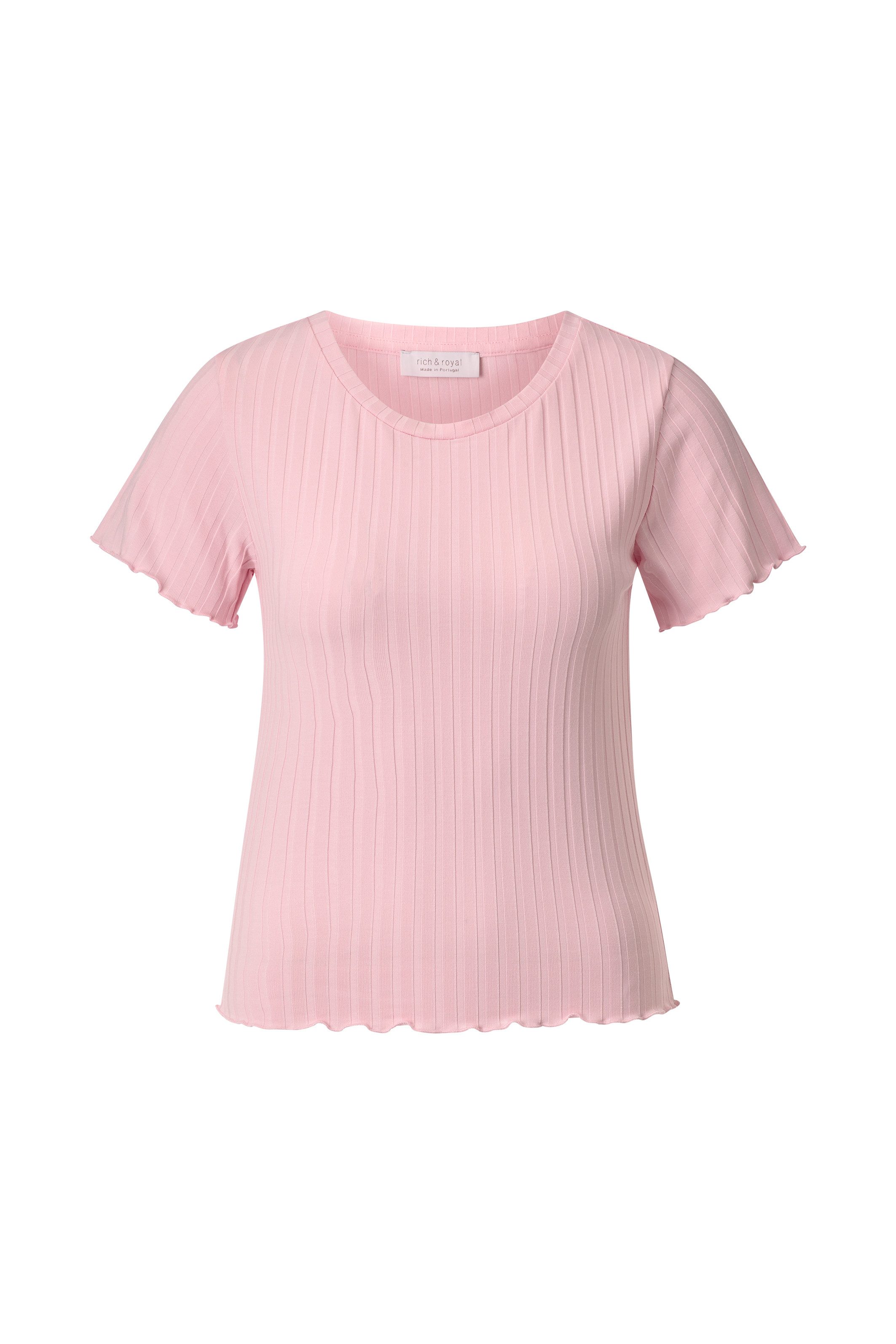 Rich & Royal Shirt met korte mouwen Met golvende zoom aan romp en mouwen