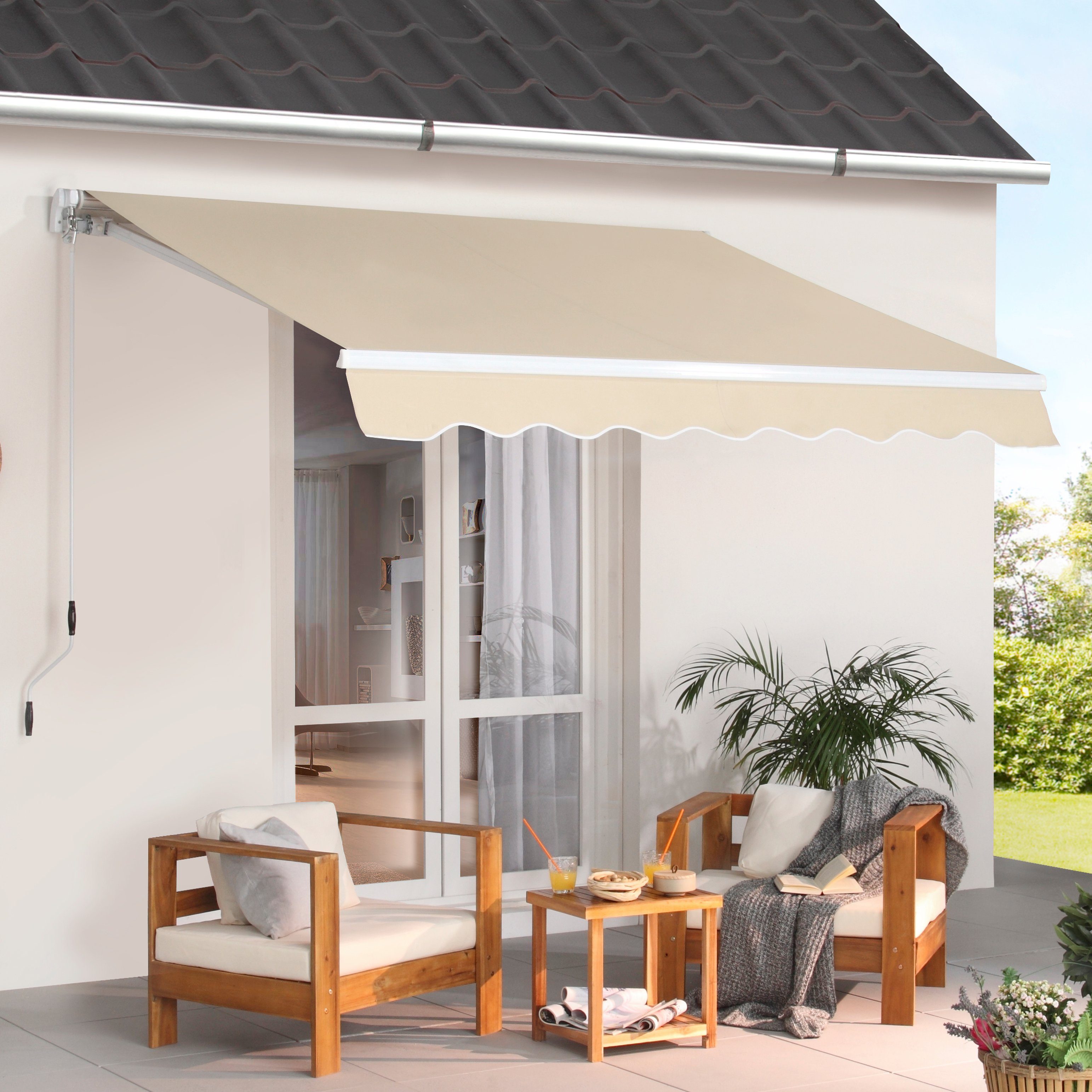 KONIFERA Zonnescherm met knikarm Breedte/uitval: 295x200 cm, hellingshoek verstelbaar