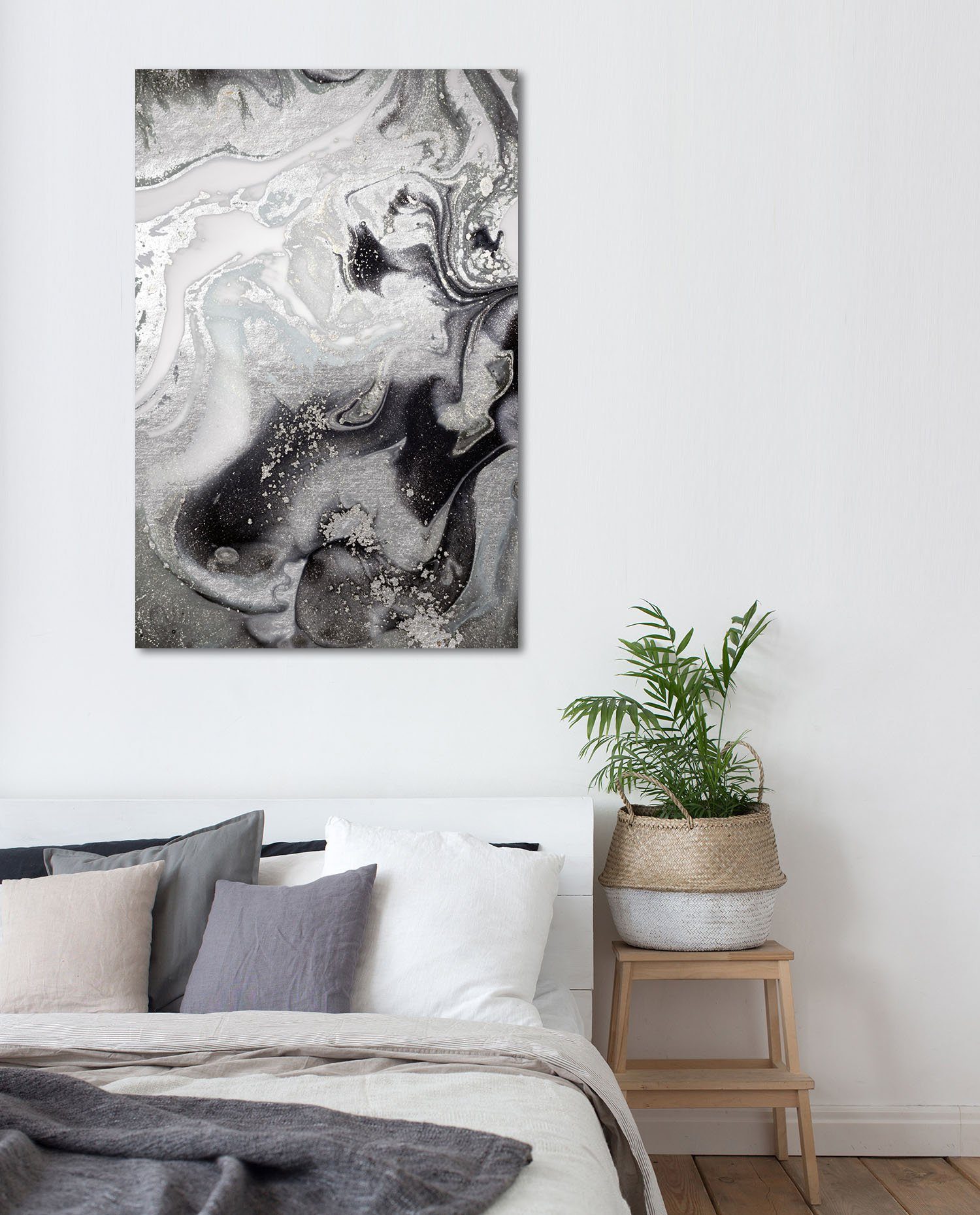 queence Artprint op acrylglas Abstracte kunst met glinster-effect