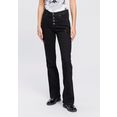 arizona bootcut jeans met zichtbare knoopsluiting high waist zwart