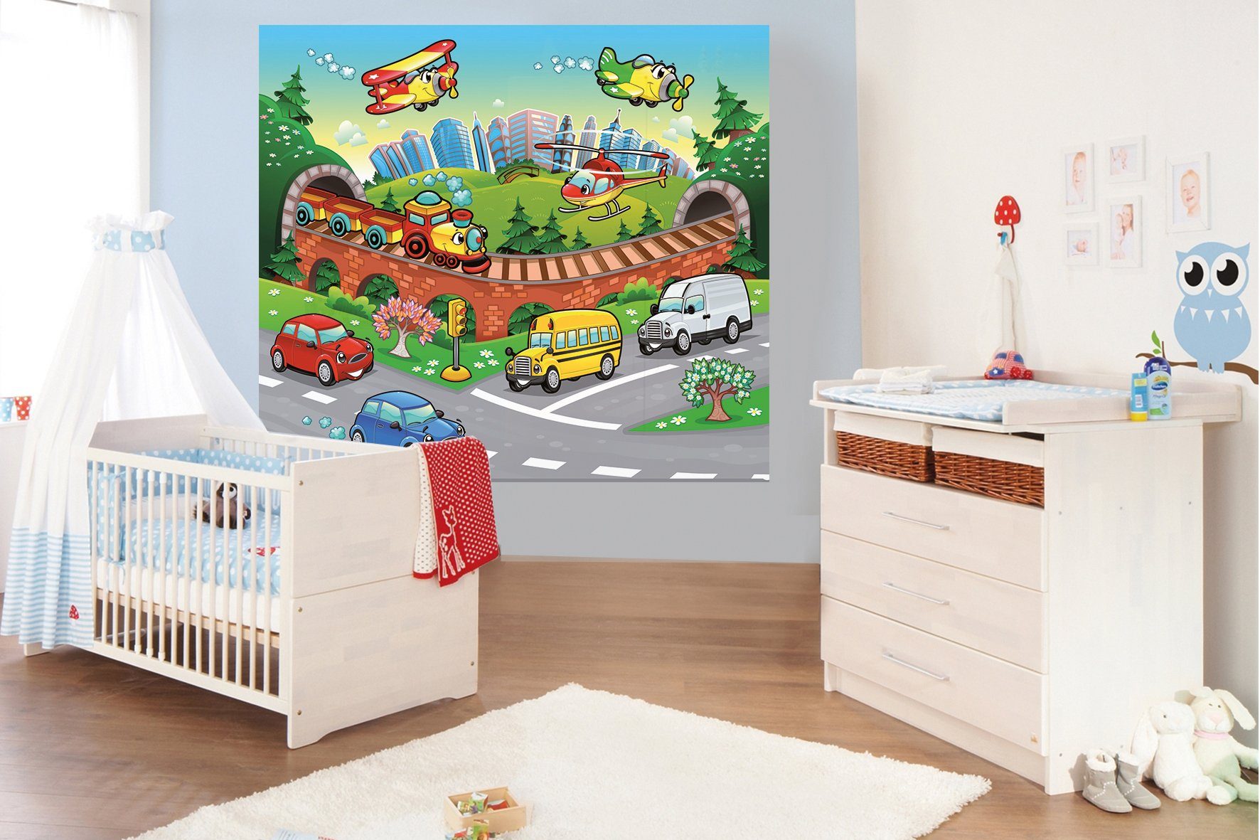 Papermoon Fotobehang Kids travel Vlies, 5 banen, 250 x 180 cm (5-delig)