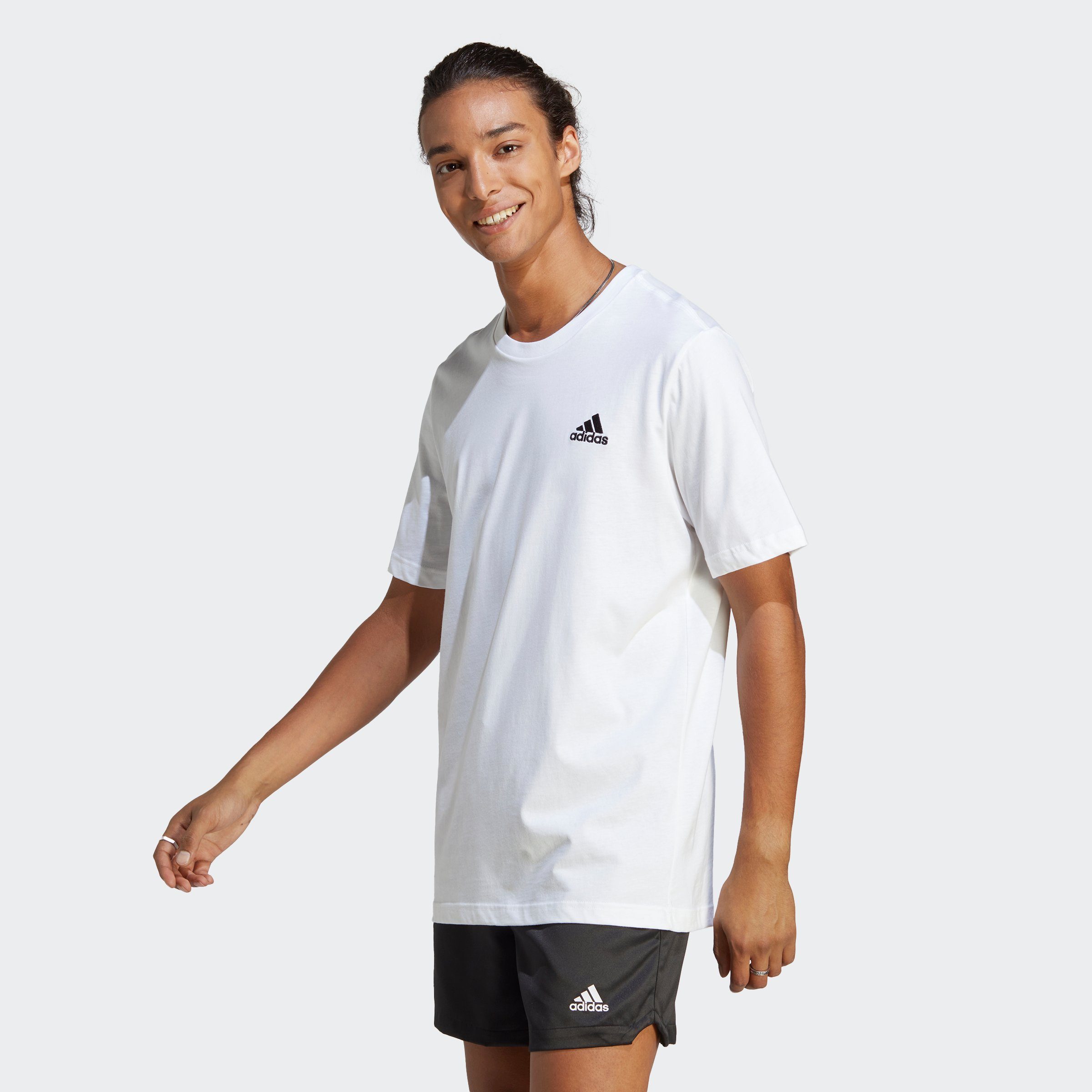 adidas Sportswear T-shirt ESSENTIALS SINGLE JERSEY EMBROIDERED SMALL LOGO heren t-shirts maat XXXL wit