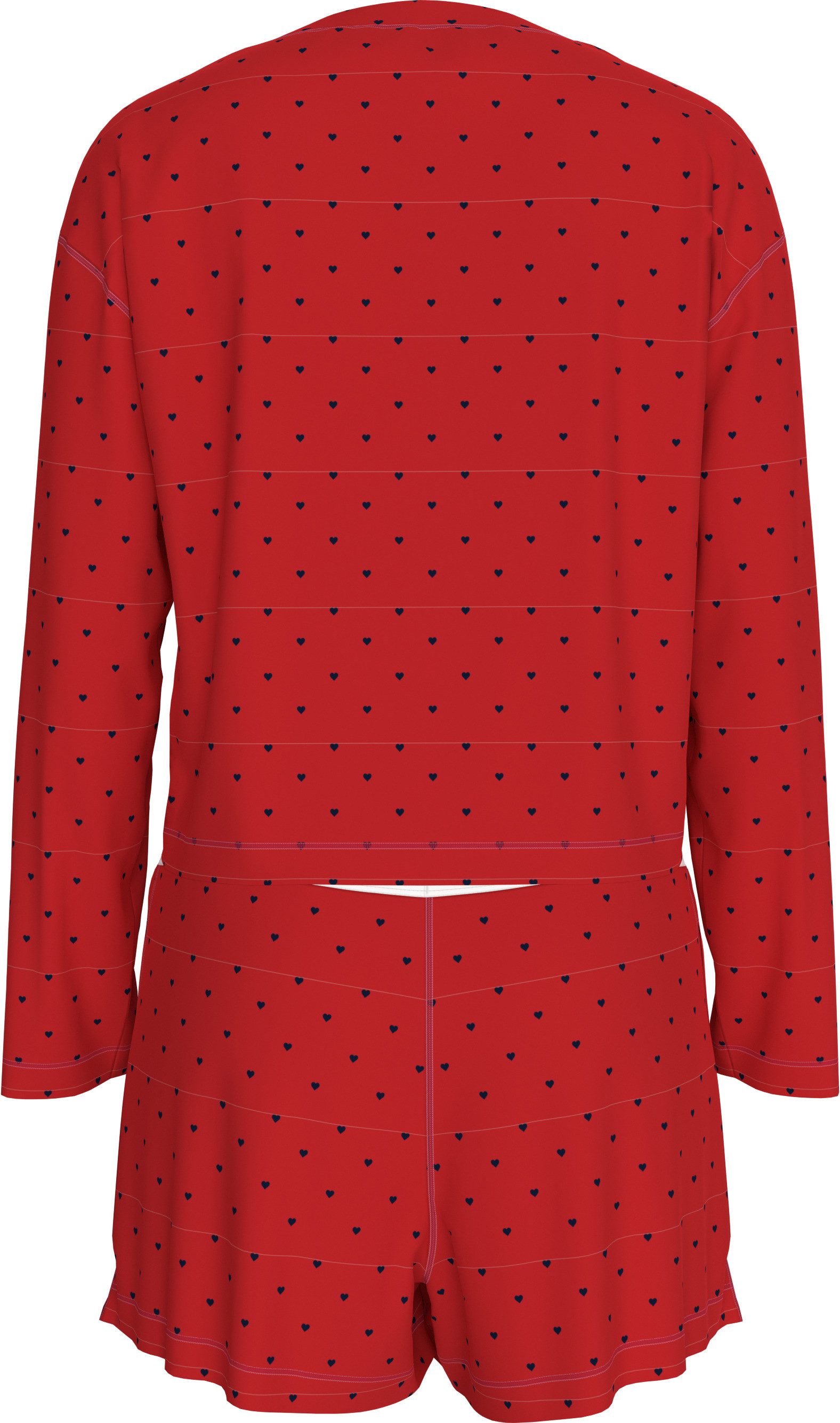 Tommy Hilfiger Underwear Pyjama LS SHORT PRT PJ SET met hartjes allover-patroon (set 2-delig 2-delig)