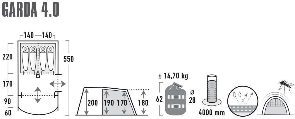 High Peak Tunneltent Garda 4.0