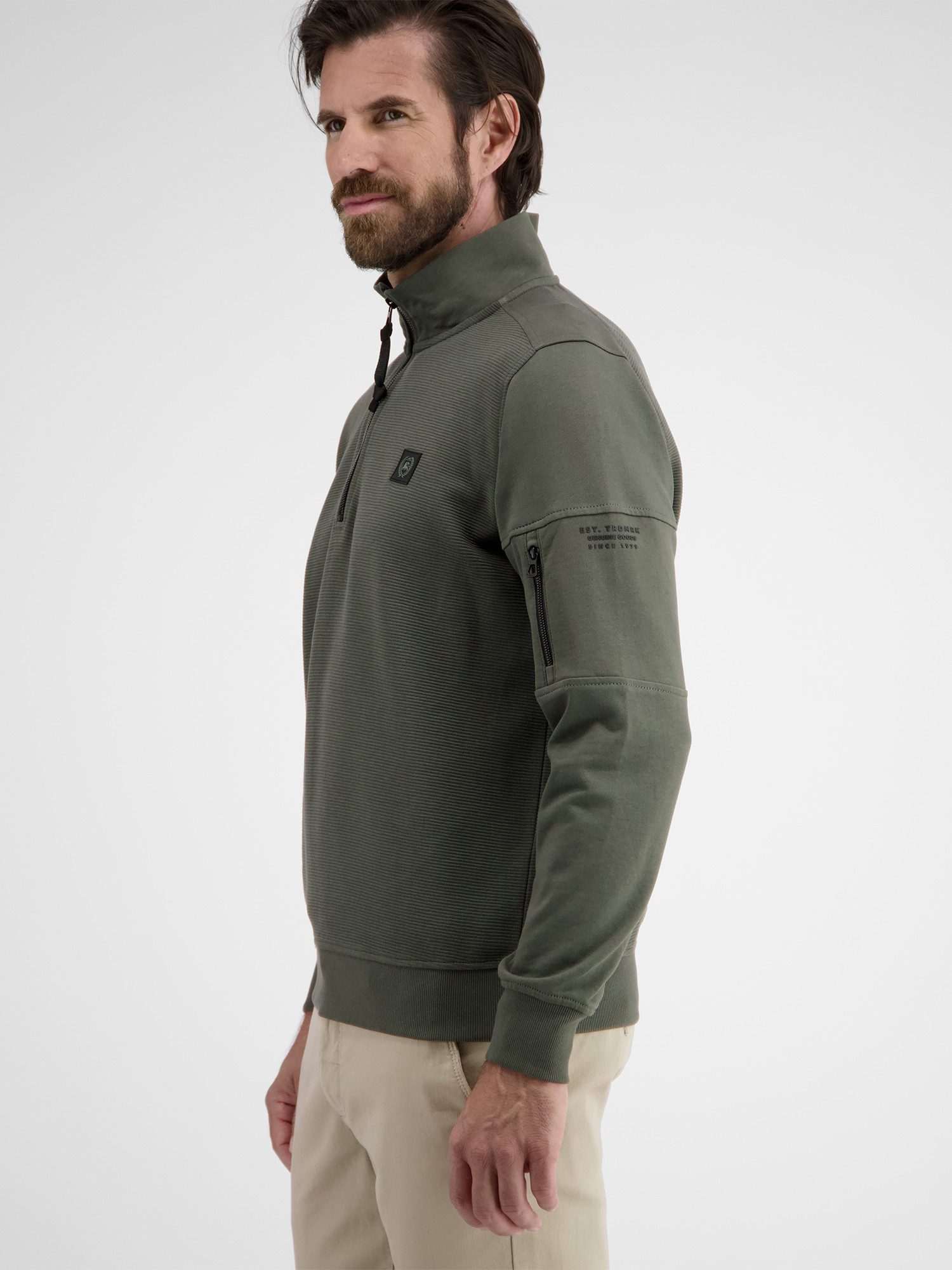 Lerros Sweatshirt LERROS heren sweatshirt met troyerkragen