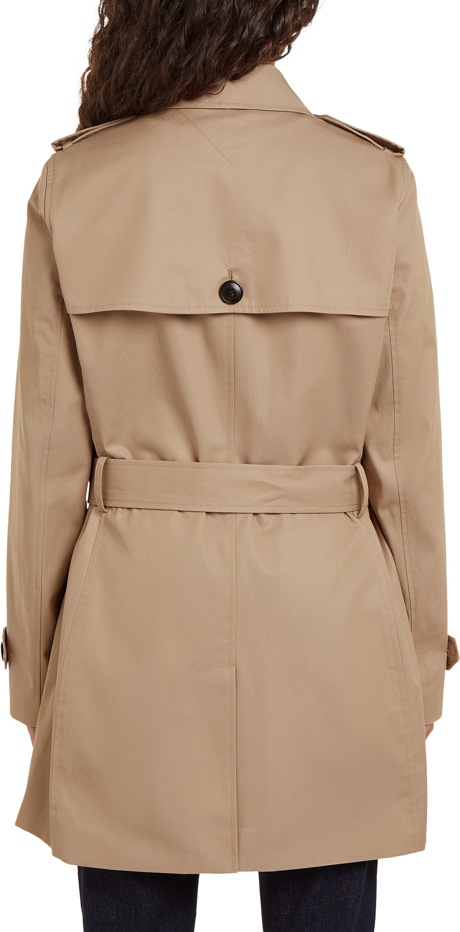 Tommy Hilfiger Lang jack HERITAGE SINGLE BREASTED TRENCH met de kenmerkende trenchdetails & tommy-strepen als riemlus