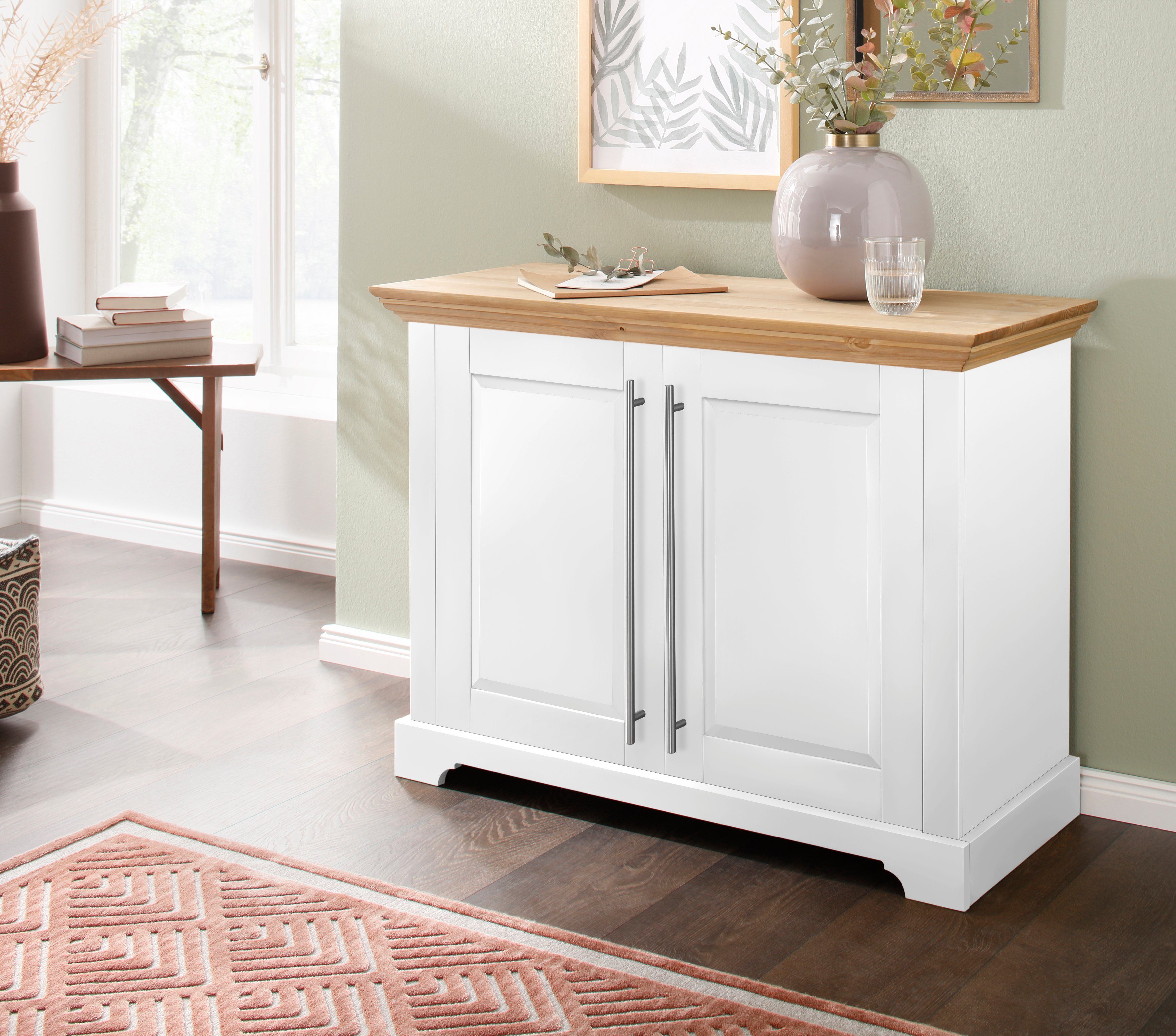 Home affaire Dressoir Meliss Commode in klassieke landhuisstijl, massief hout, FSC, breedte 94 cm dressoirs maat 94x39x70 cm wit
