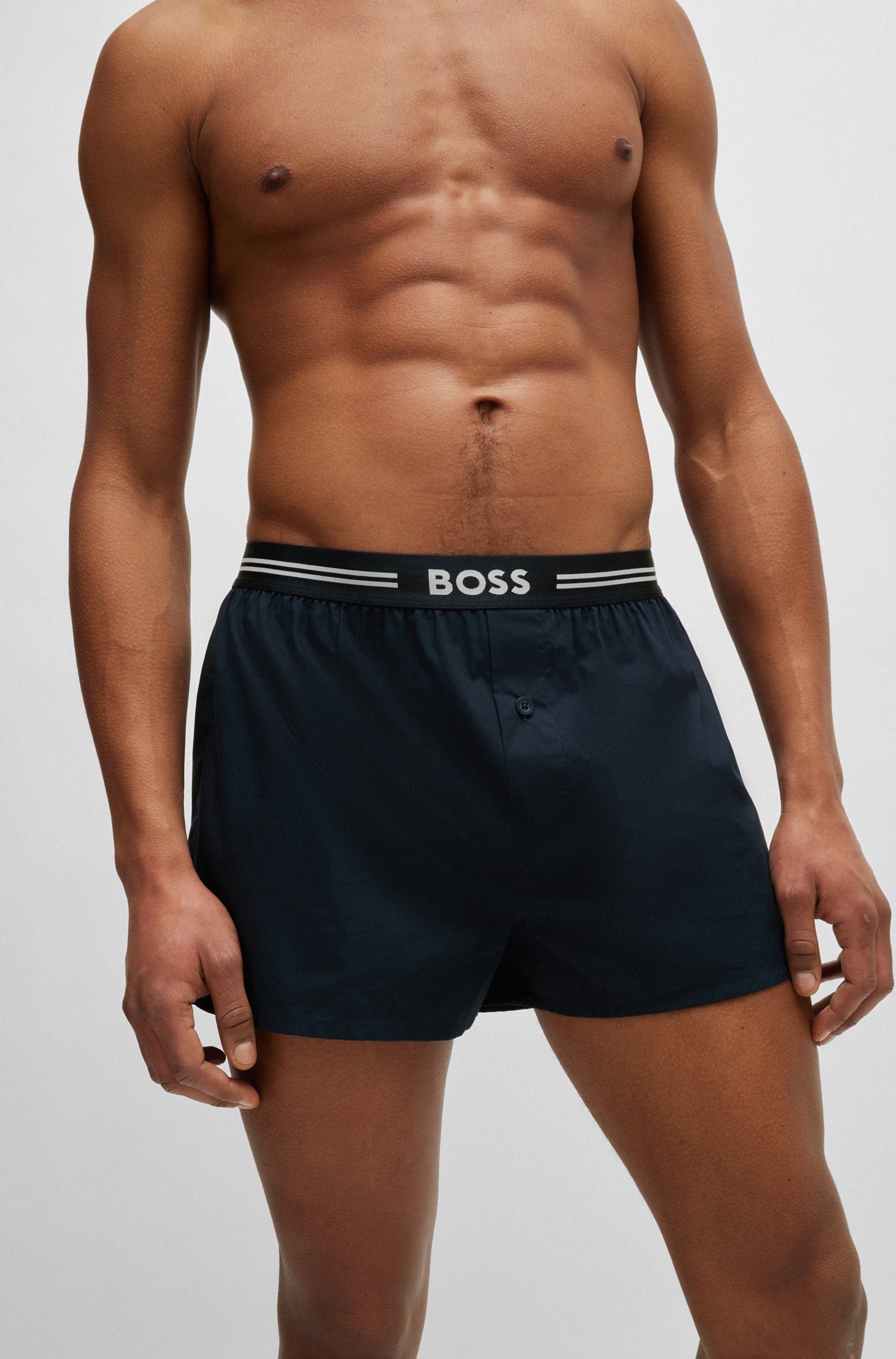 BOSS Boxershort 3P WOVEN BOXER met opening met knop (3 stuks)
