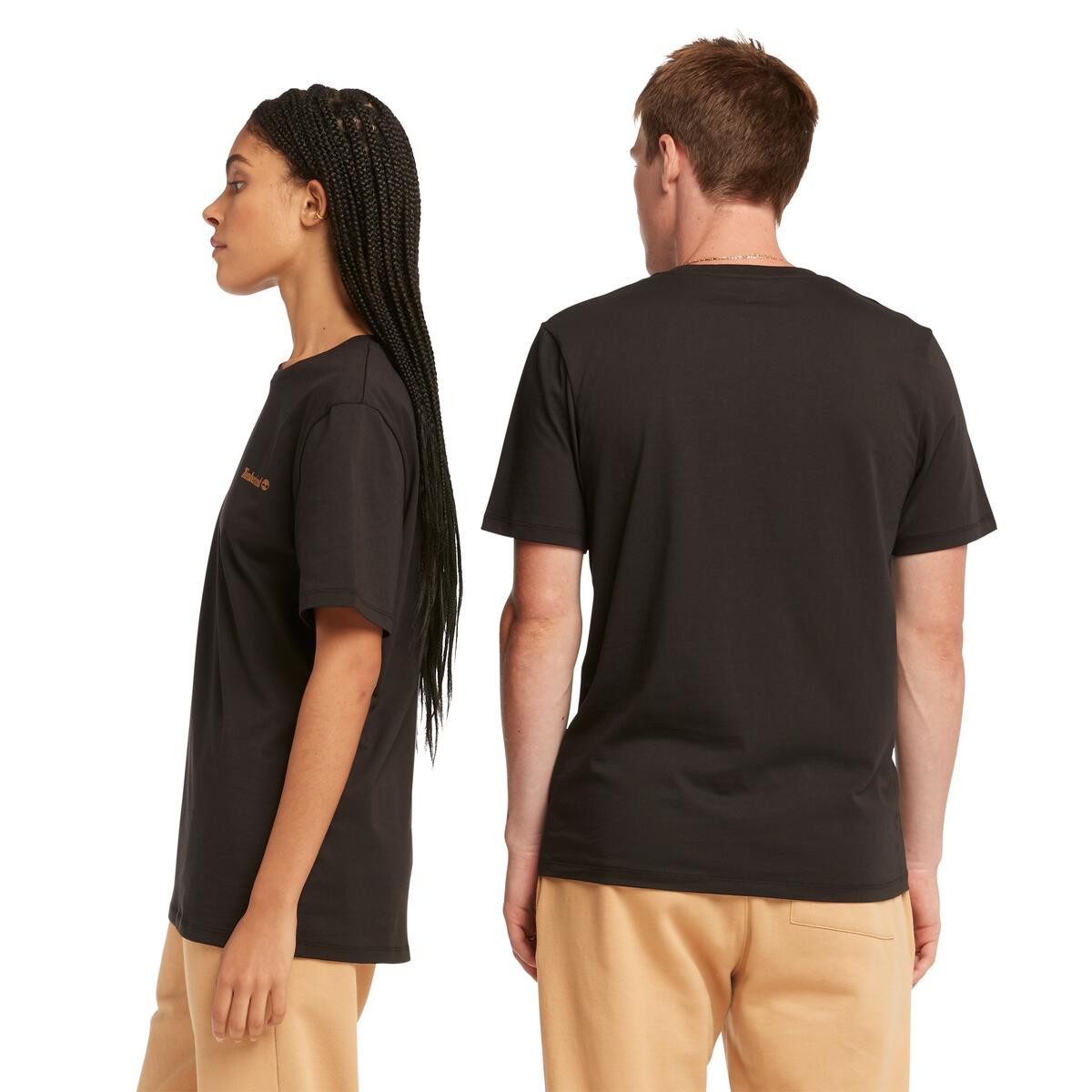 Timberland T-shirt Small Linear Logo Print Tee