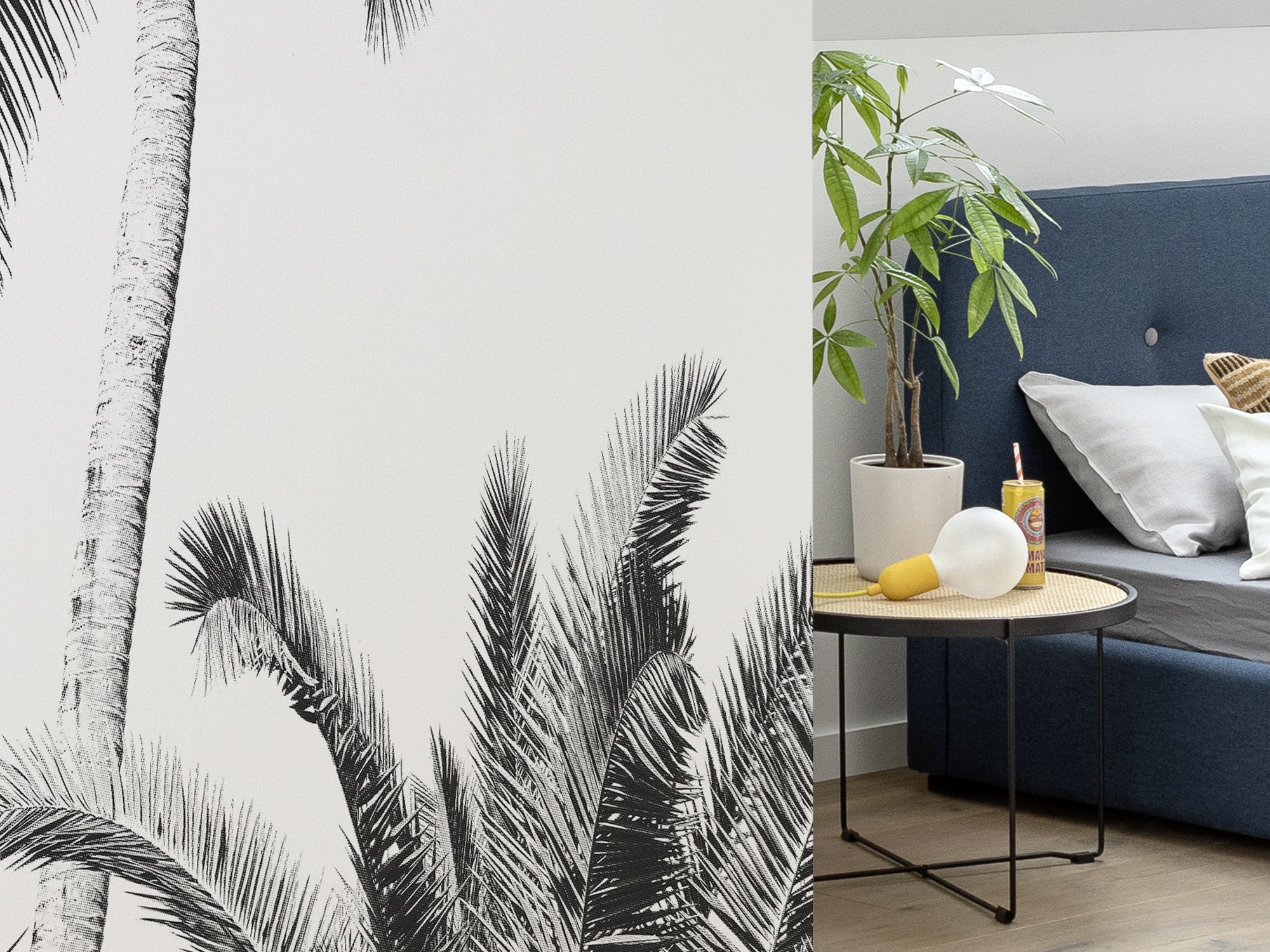 Komar Fotobehang Retro Palm 24 ijsblokjes, flexibele bodem, dicht, lekvrij, vaatwasserbestendig (1 stuk)