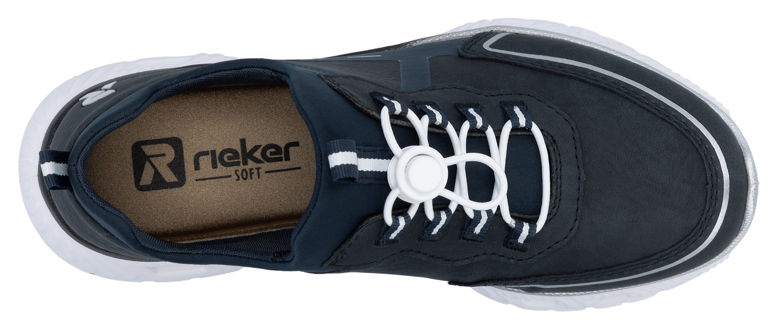 RIEKER Sport Slip-on sneakers , instapschoen, lage schoen, vrijetijdssneaker met snel sluiting