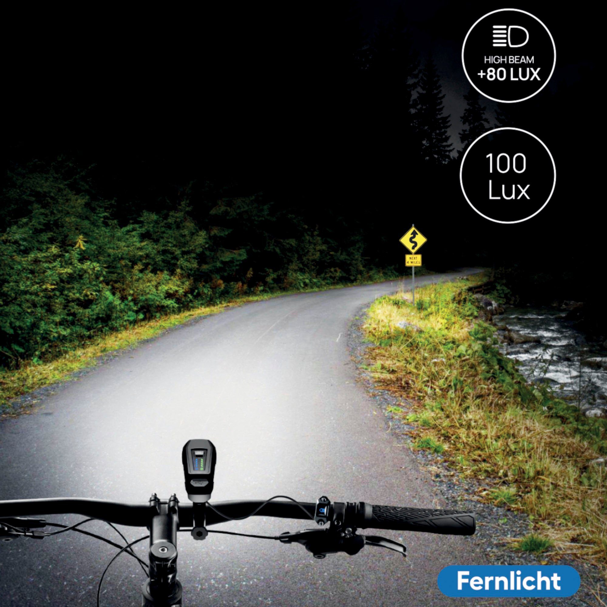 Fischer Fietskoplamp Led-accu frontlicht 100 lux groot licht