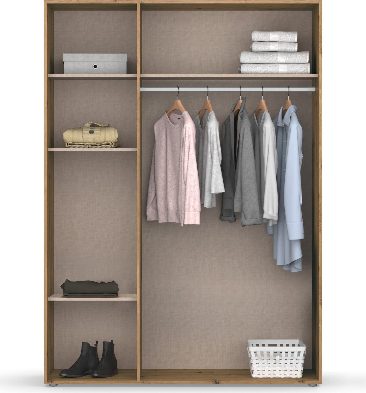 rauch Draaideurkast Kledingkast Kast Garderobe Wasmand NARAI met Spiegel Greefaansluitingen voor een greeploze look TOPSELLER MADE IN GERMANY