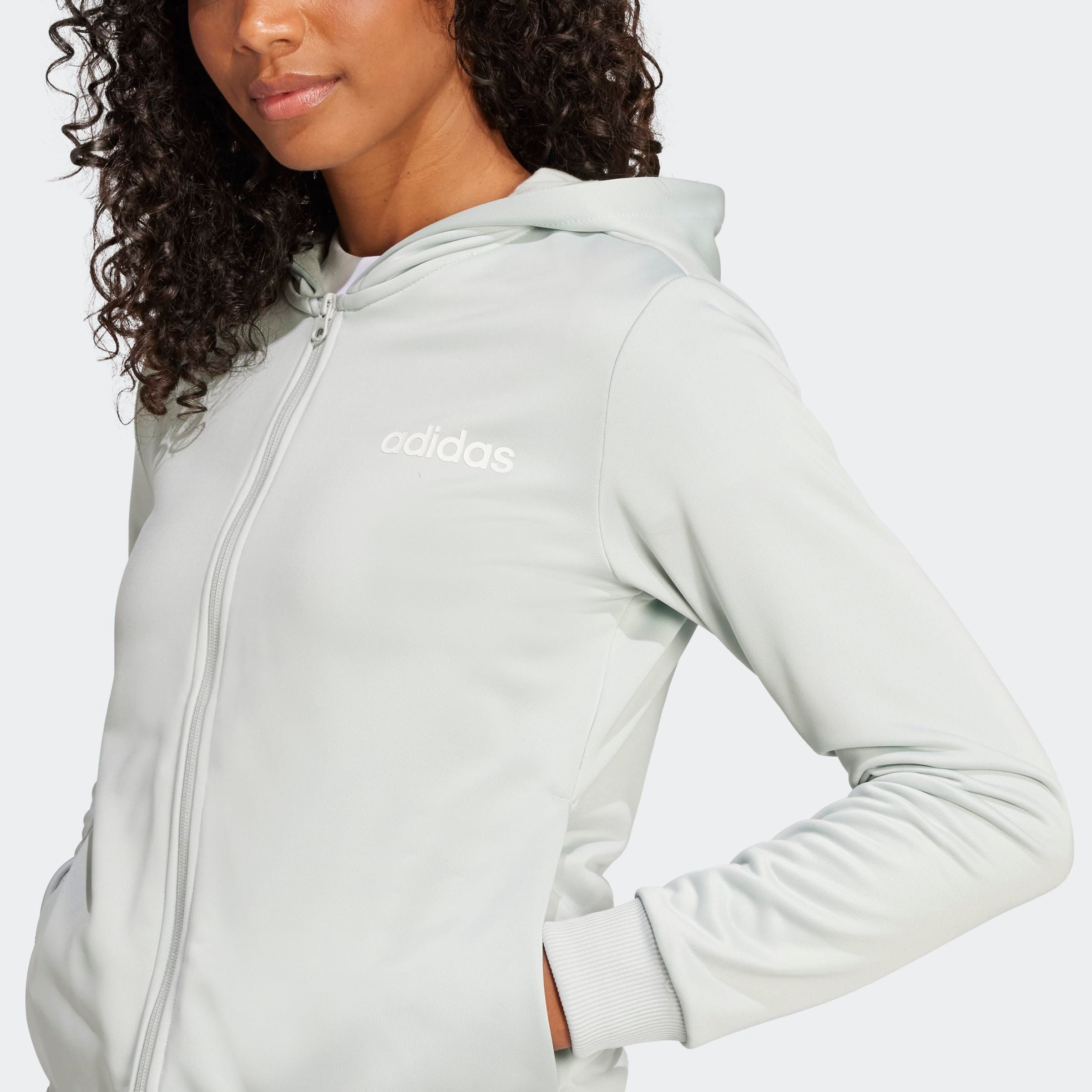 adidas Sportswear Trainingspak W LINEAR TS Trainingsjack met capuchon, trainingspak (2-delig)
