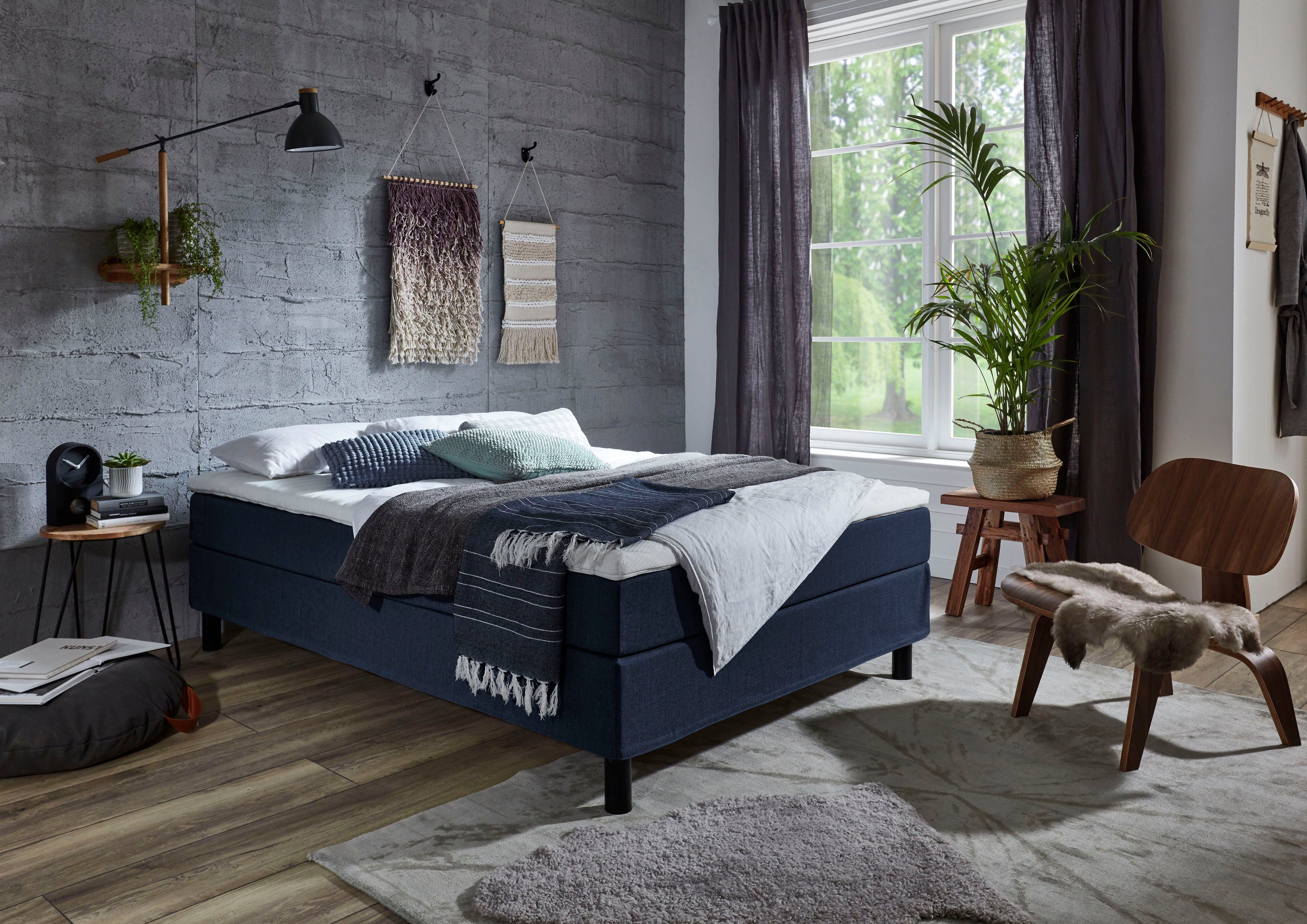 ATLANTIC home collection Boxspring zonder hoofdbord, met topmatras, naar keuze met of zonder beddeng