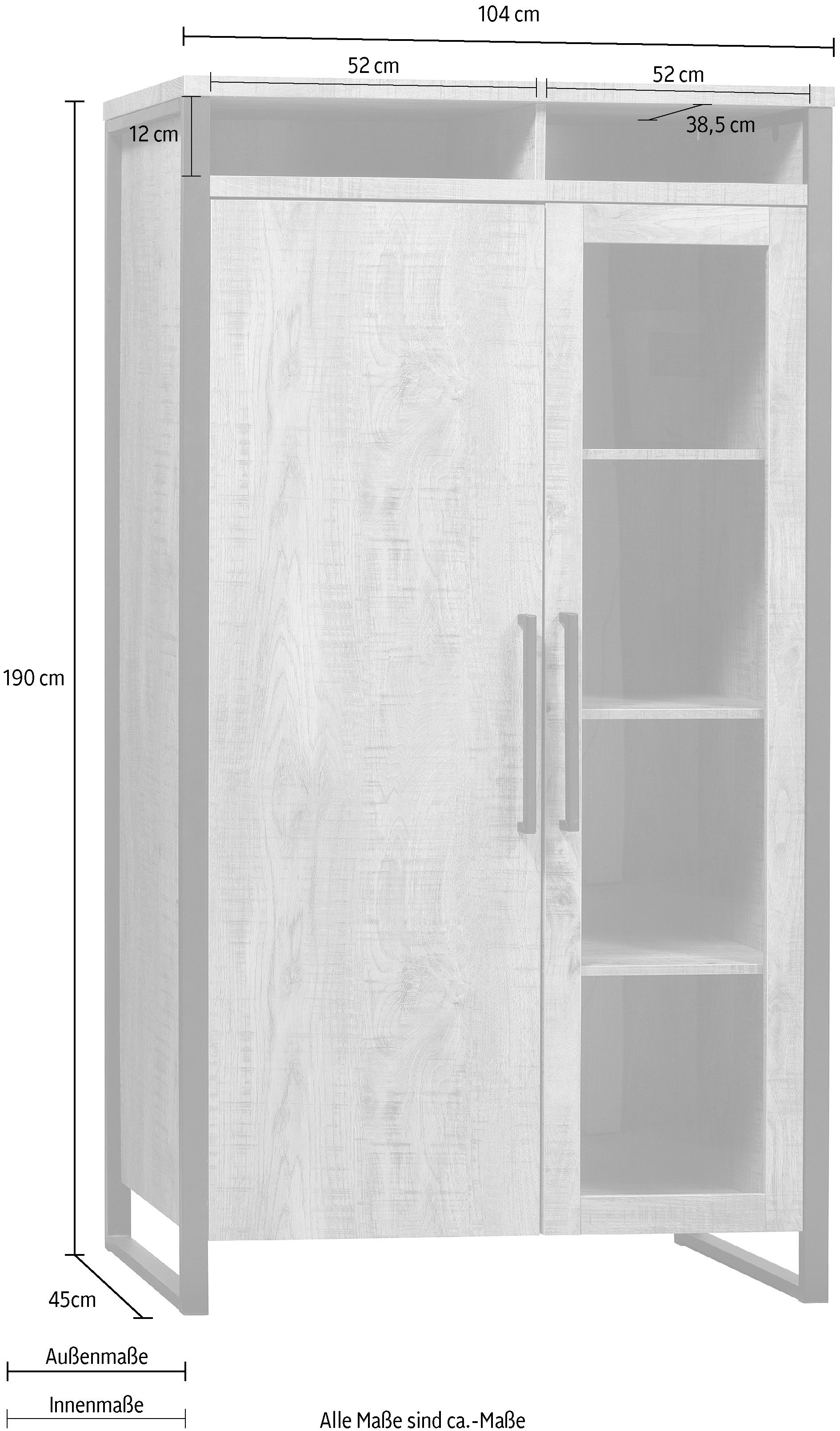 OMG Design Vitrinekast Carriba woonkamer kast Hoogte 190 cm, met soft-close