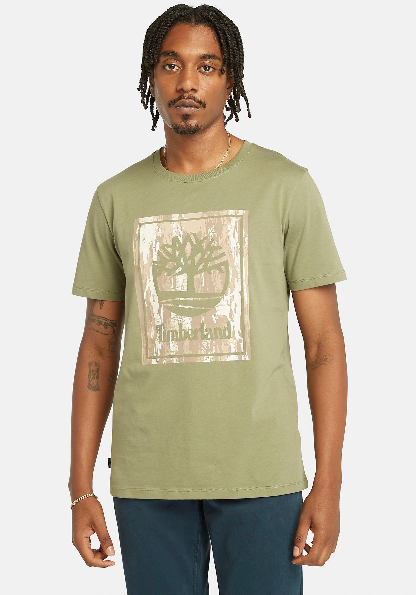 Timberland T-shirt STACK LOGO Camo Short Sleeve Tee