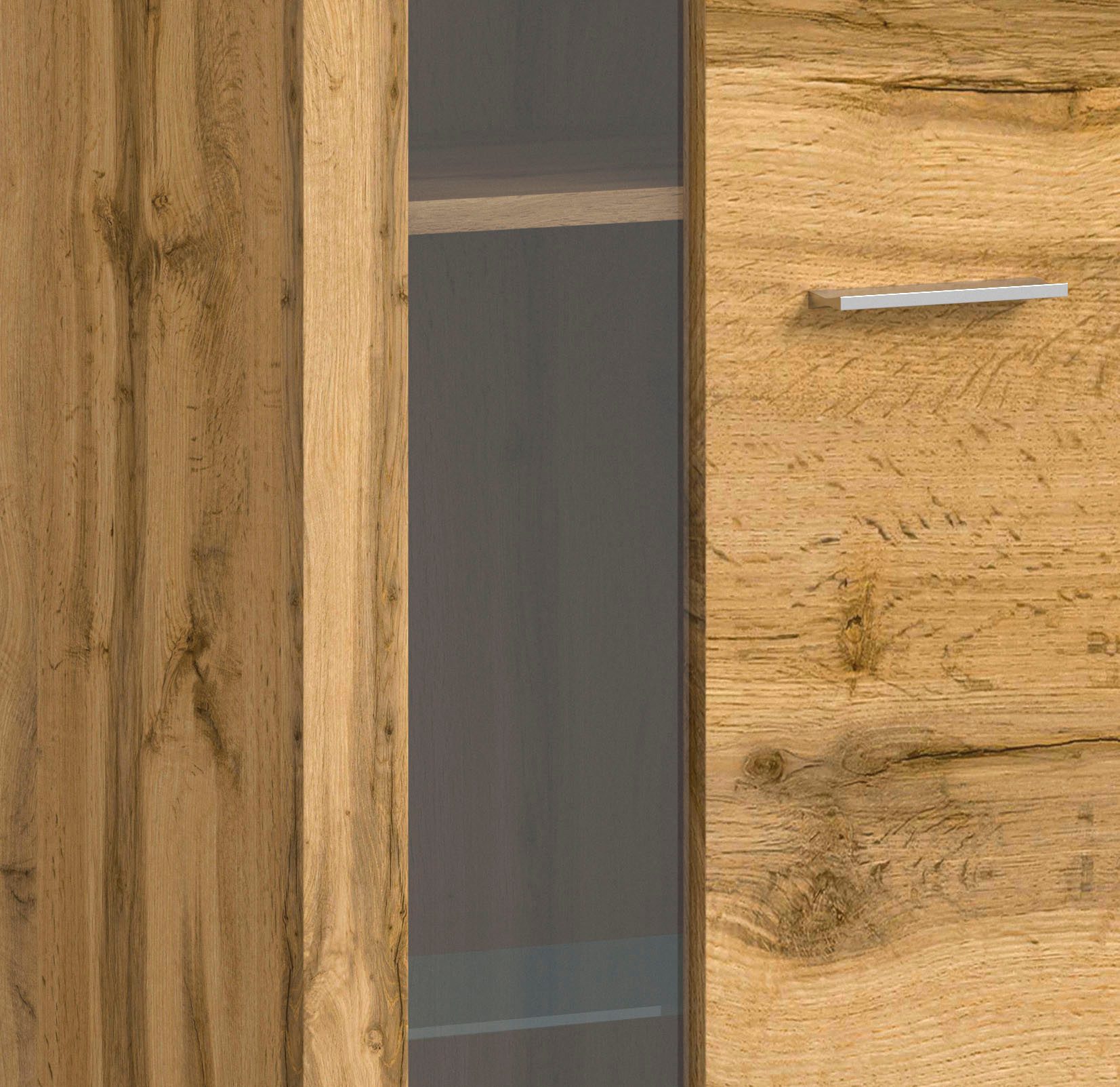 INOSIGN Wandmeubel Aosta, Breedte 330cm, bestaand uit Highboard, Lowboard, Wandplank, Vitrine (4-delig)