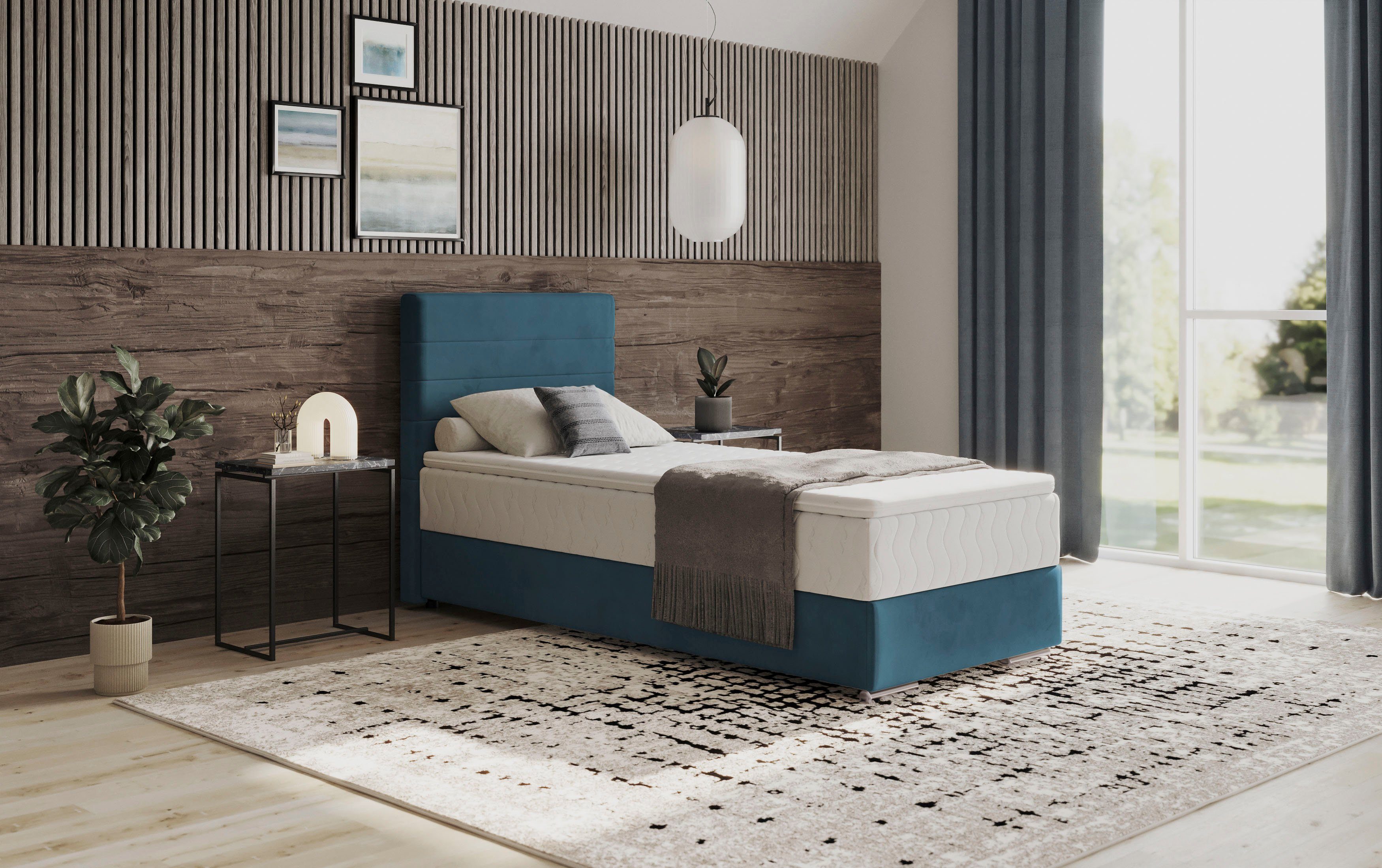 Mr. Couch Boxspring Stratus 2 incl. matrassen en bedlades boxsprings blauw