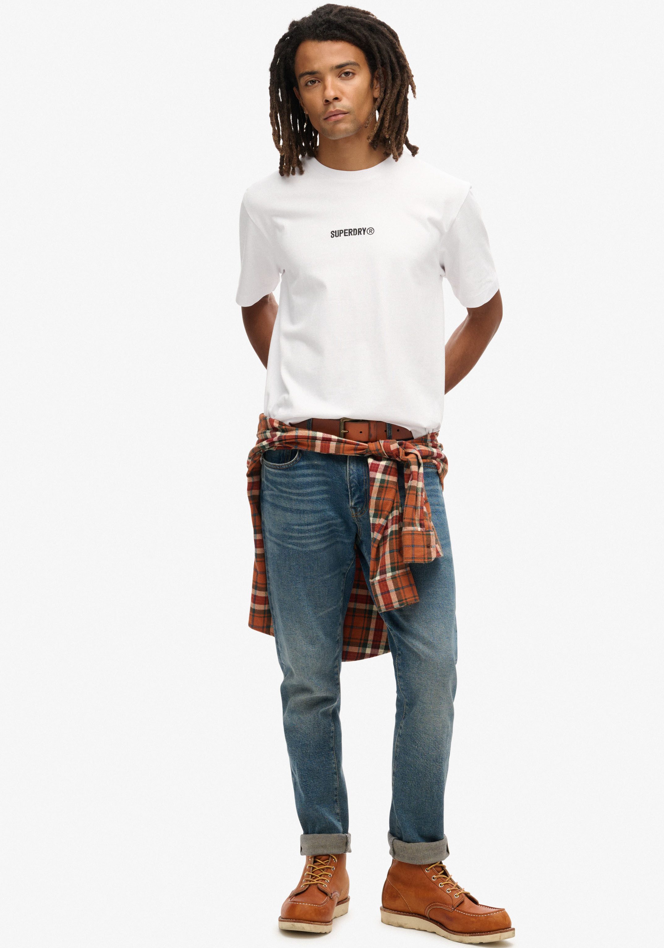 Superdry Shirt met ronde hals MICRO LOGO GRAPHIC LOOSE TEE
