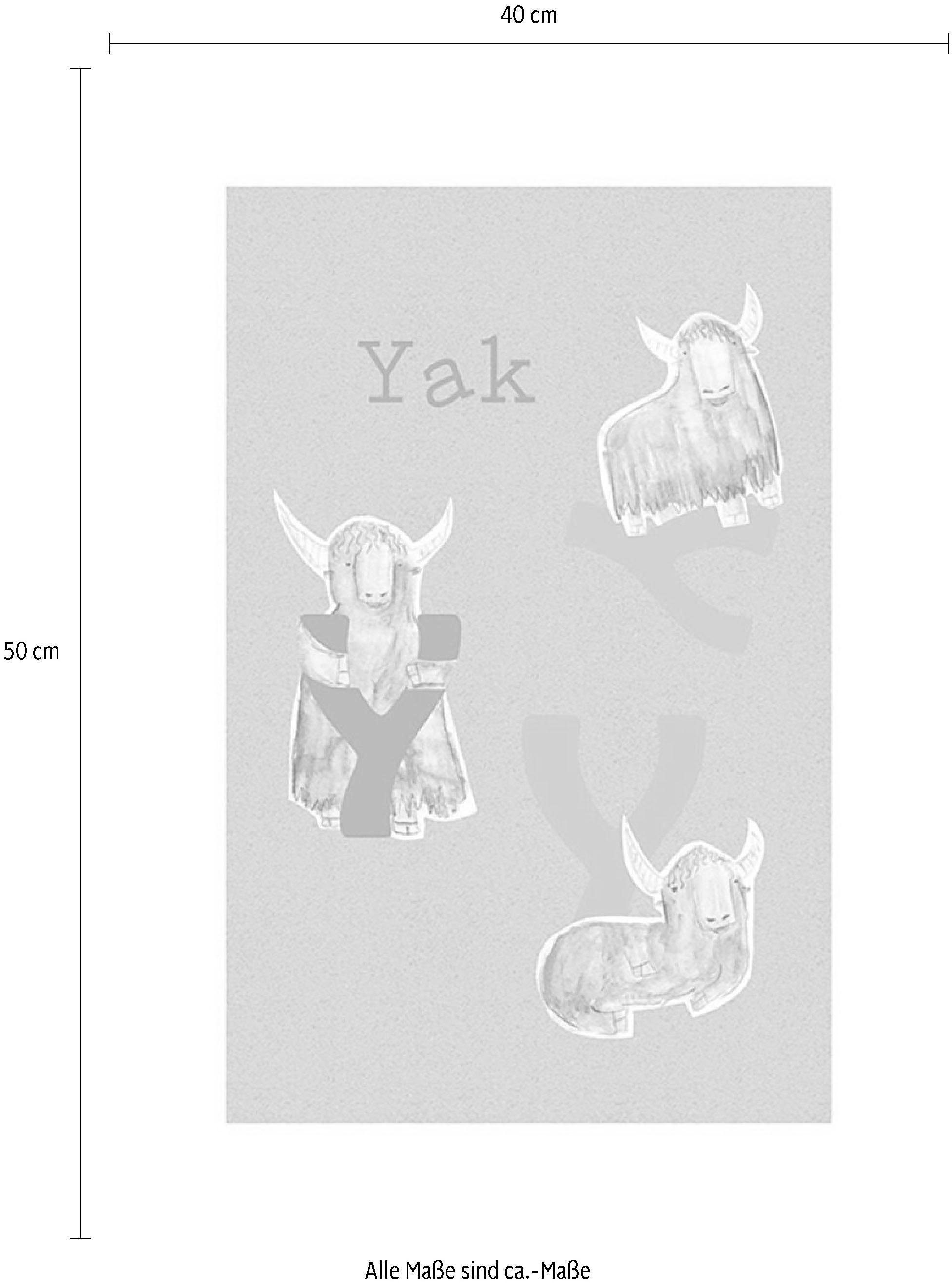 Komar Wanddecoratie ABC Animal Y Wanddecoratie - zonder lijst (1 stuk)