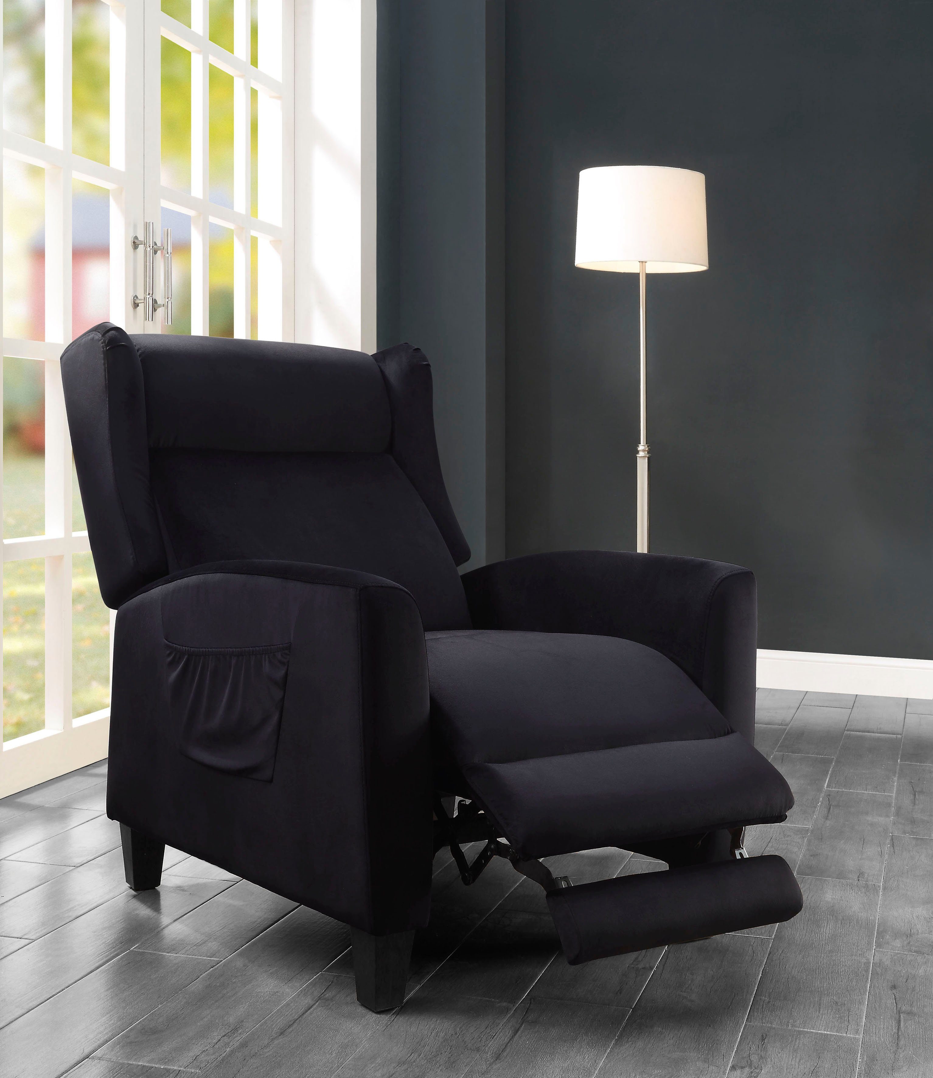 ATLANTIC home collection Relaxfauteuil Timo klassieke oorfauteuil met relaxfunctie en praktisch zijvak