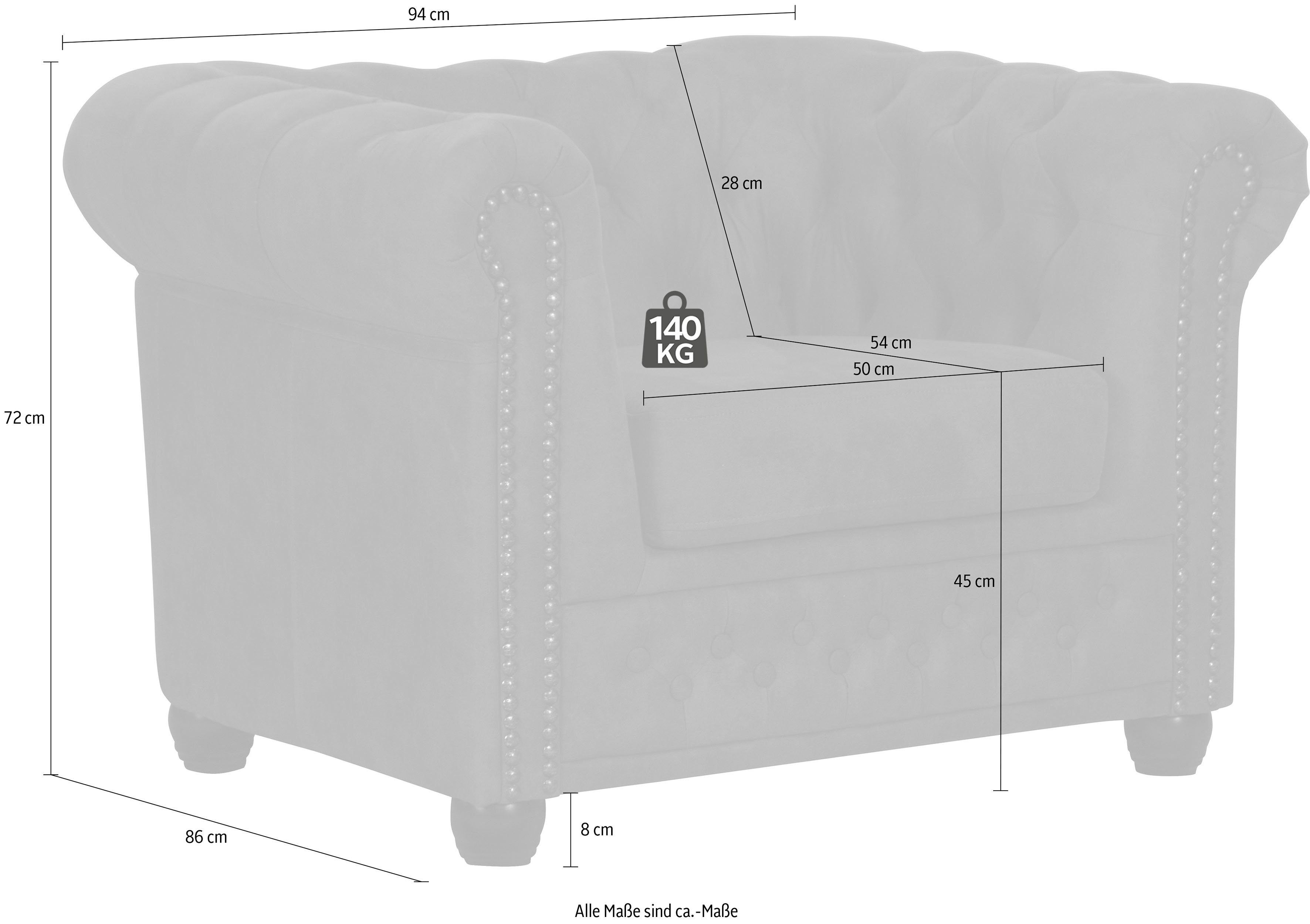 Home affaire Chesterfield-fauteuil Rysum stoel geschikt voor de "rysum" serie b / d / h: 94/86/72 cm