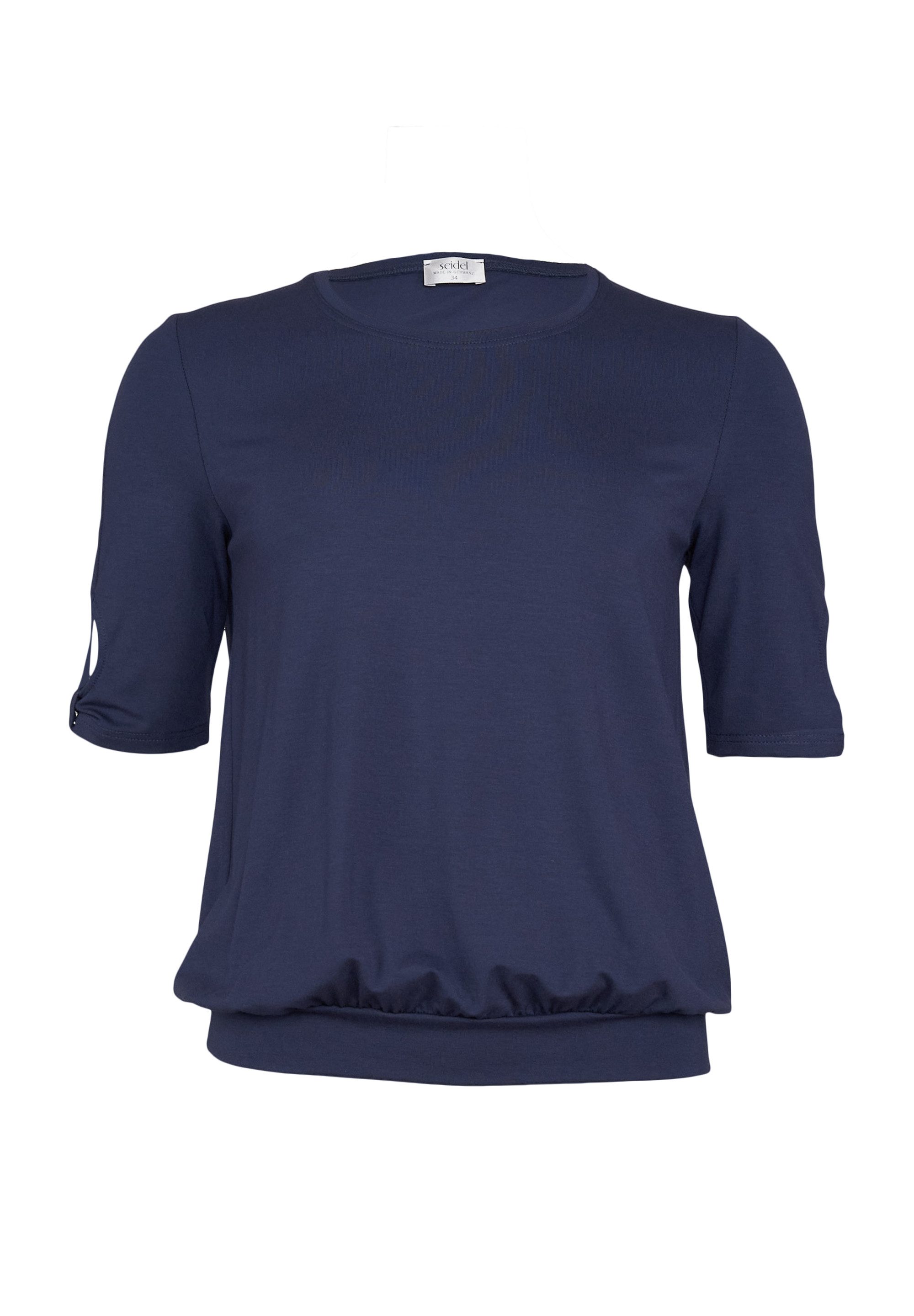 Seidel Moden Shirt met ronde hals met cut-out details, made in germany