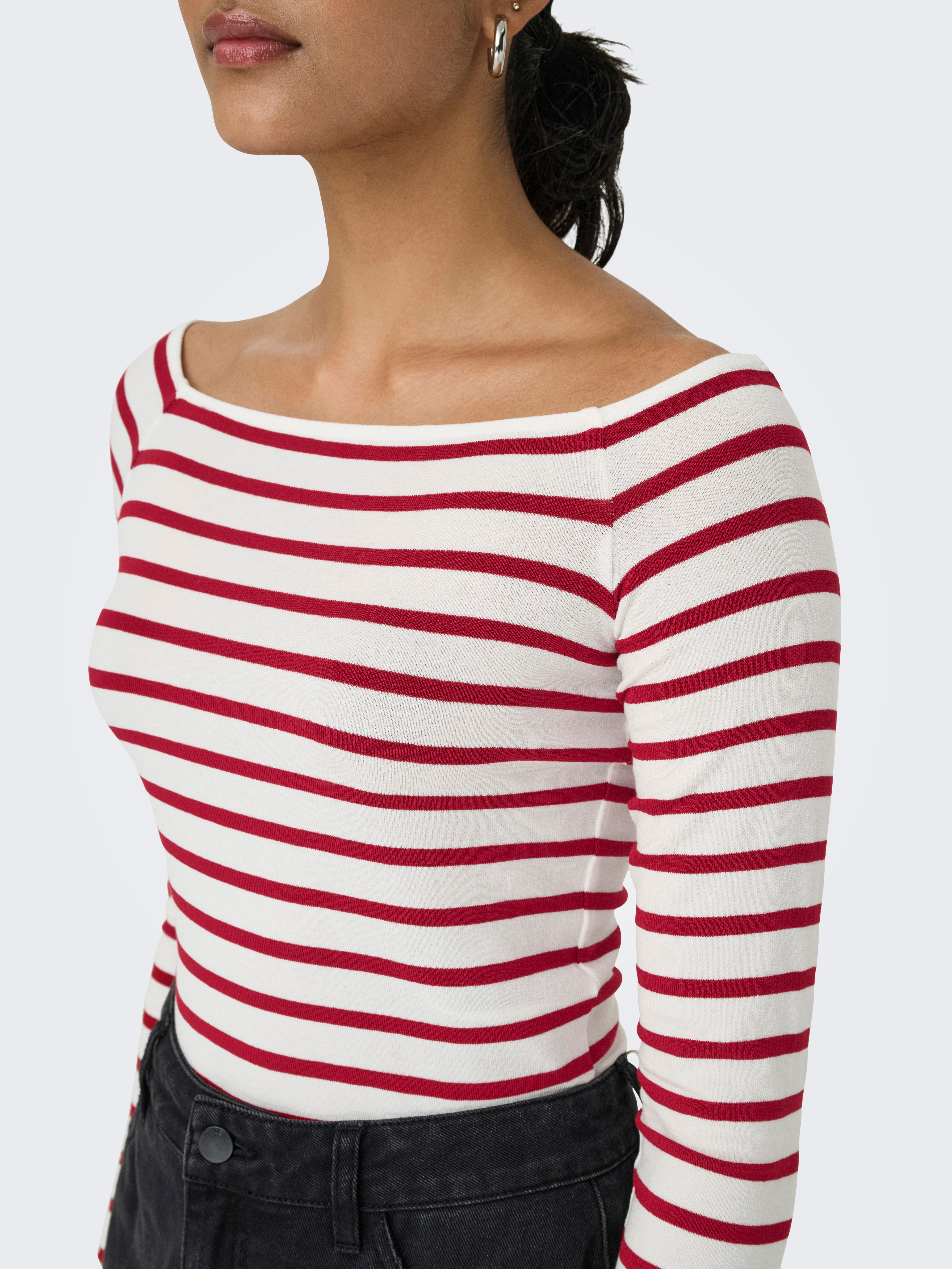 Only Shirt met lange mouwen ONLGLAMOUR L/S BOAT NECK TOP BOX CC JRS