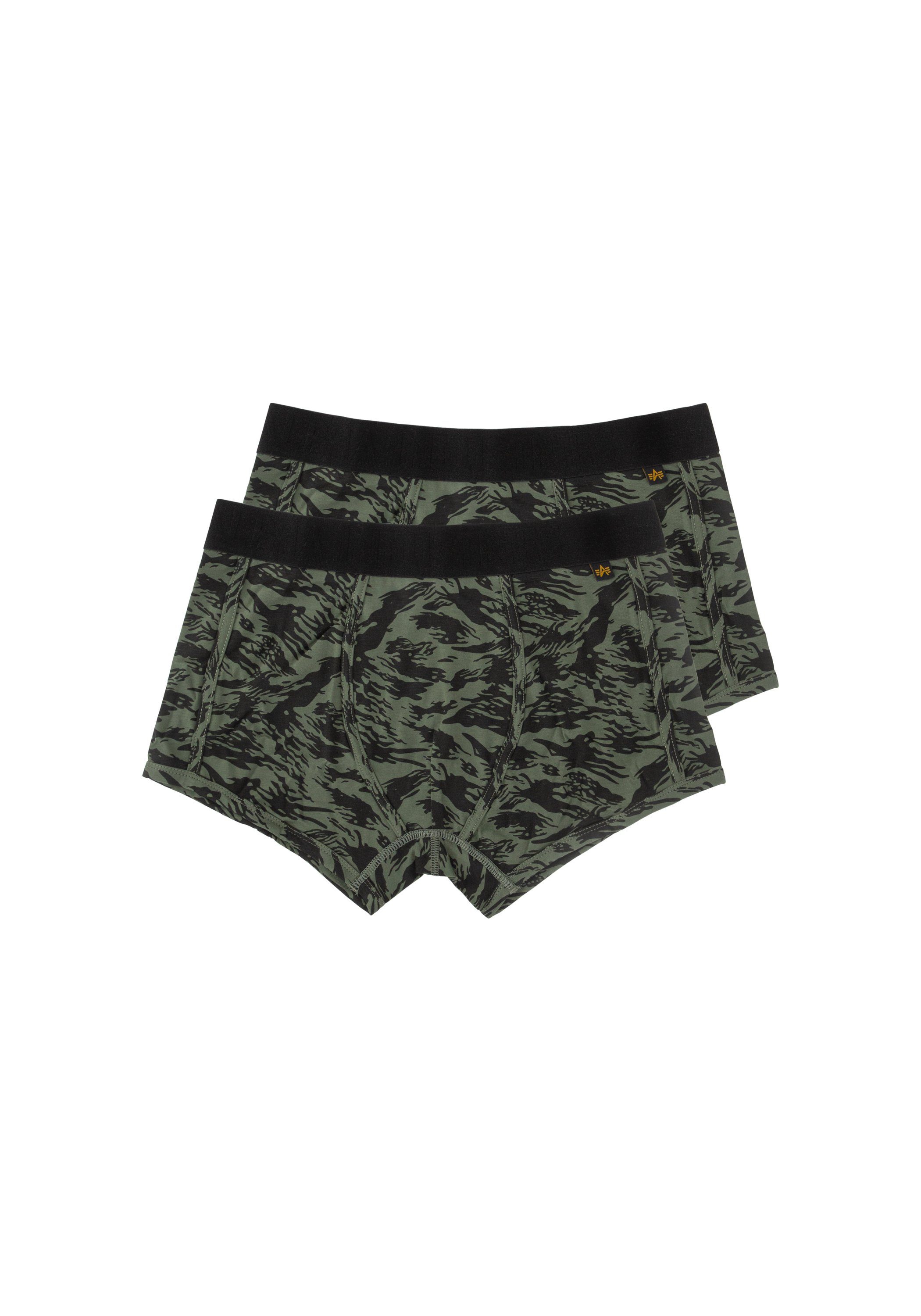 Alpha industries Donkergroen Zwart Grafische Boxershorts 2-Pack Gray Heren