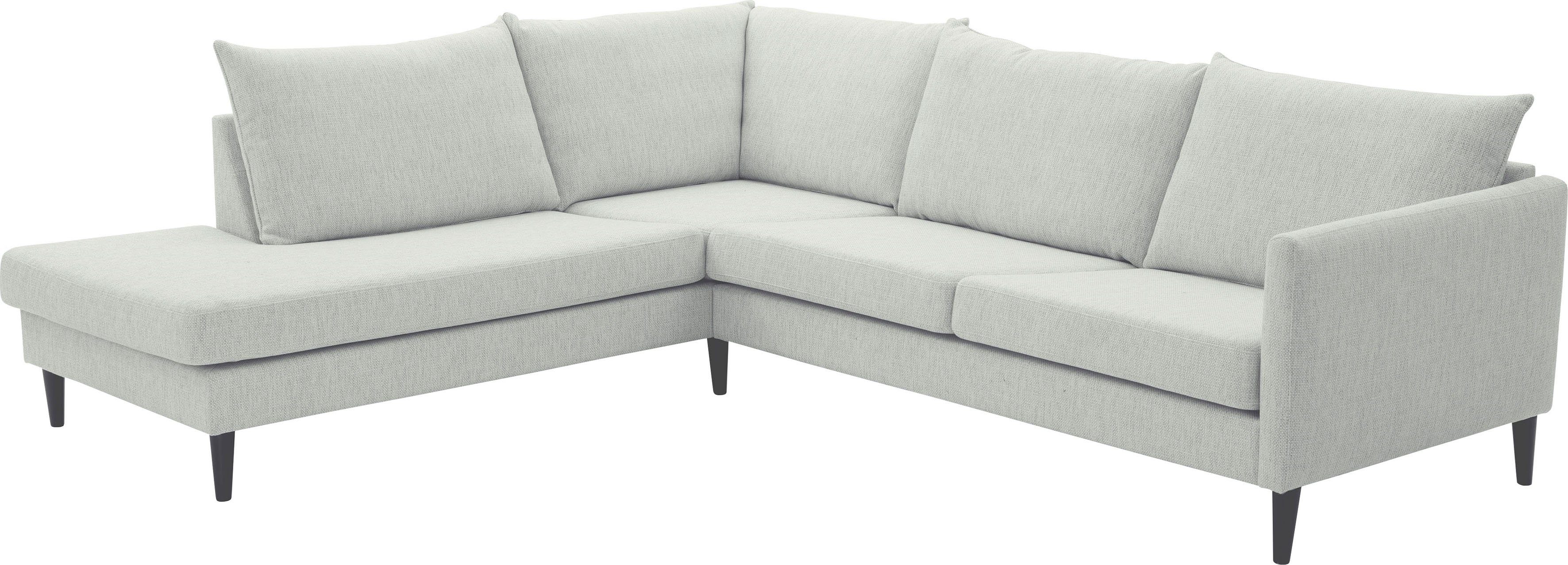 ATLANTIC home collection Hoekbank Rekvik L-vorm met golfvering, met massief houten poten