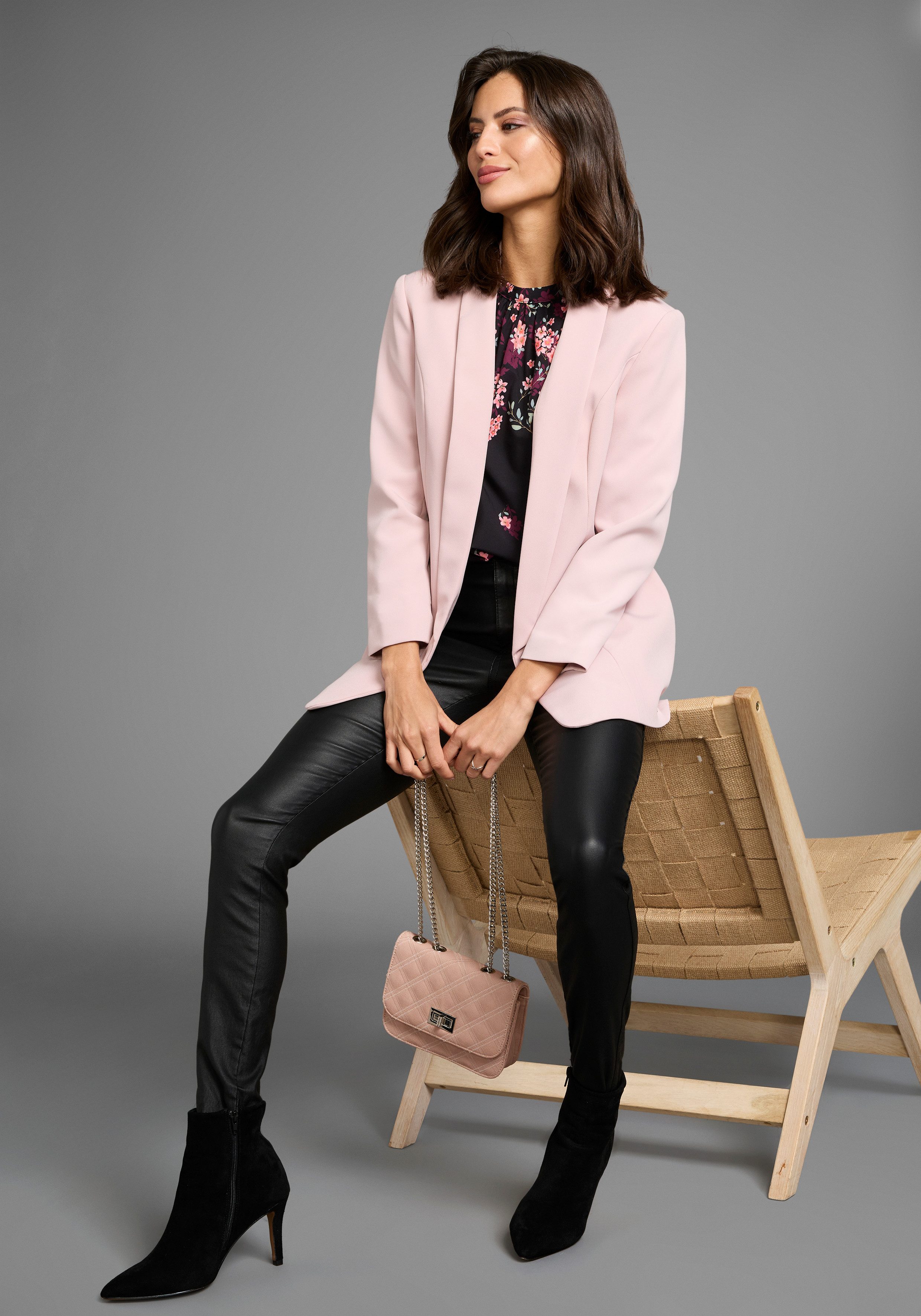 Laura Scott Lange blazer met aangerimpelde mouwen