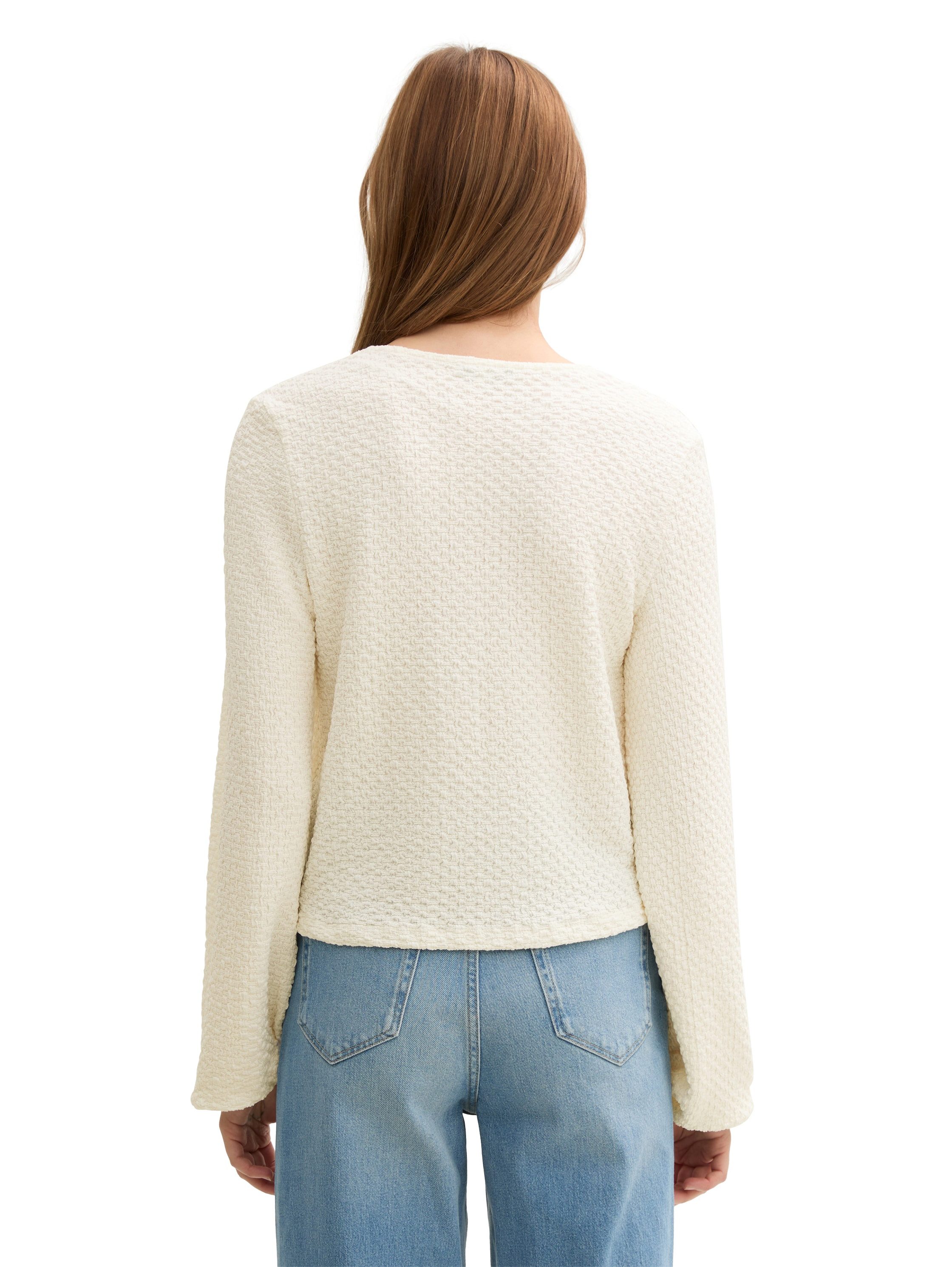 Tom Tailor Denim Blouse zonder sluiting met structuur