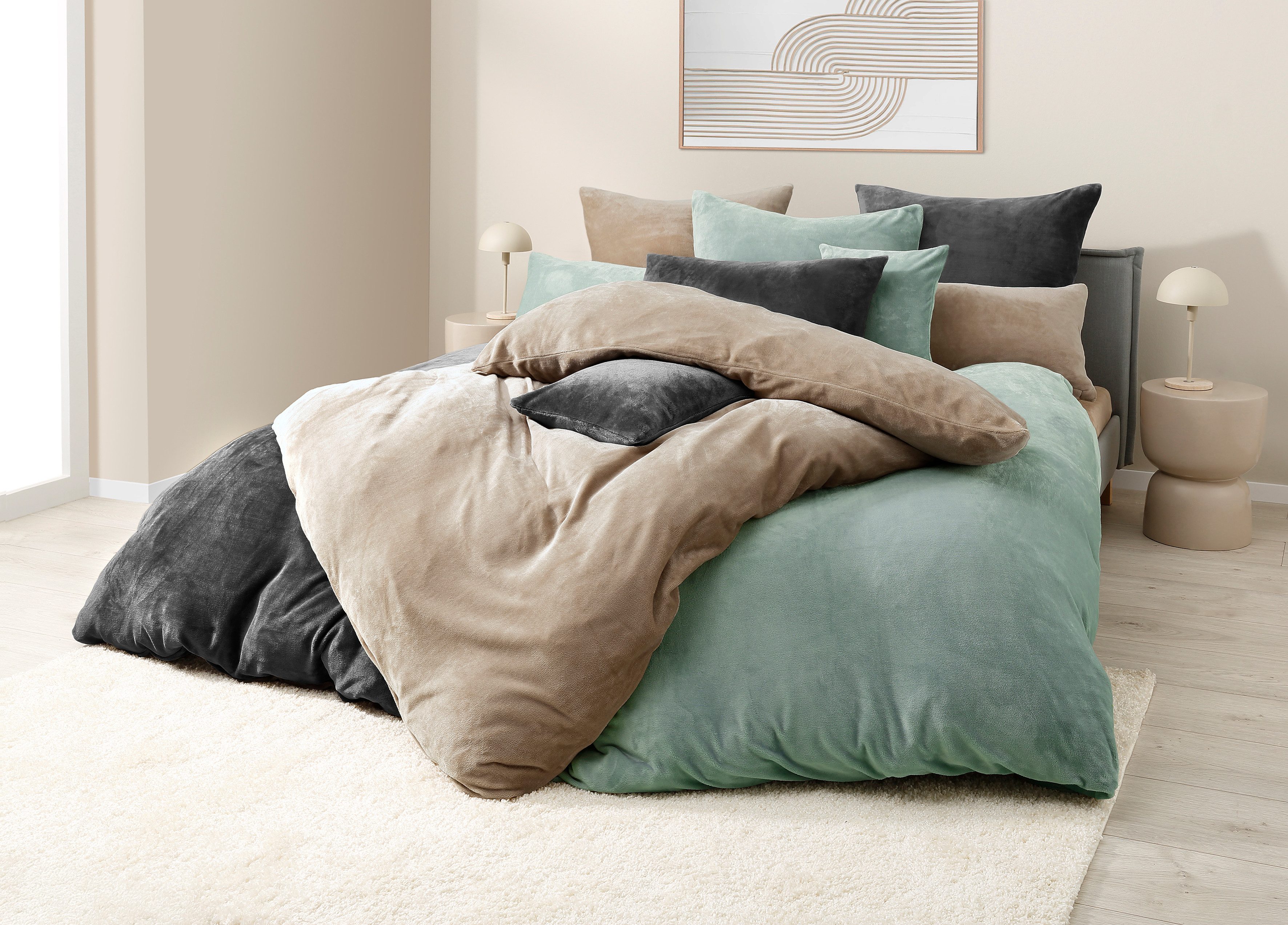 my home Overtrekset DESNER3 Beddengoed met rits, cashmere-touch, knuffelig & zacht