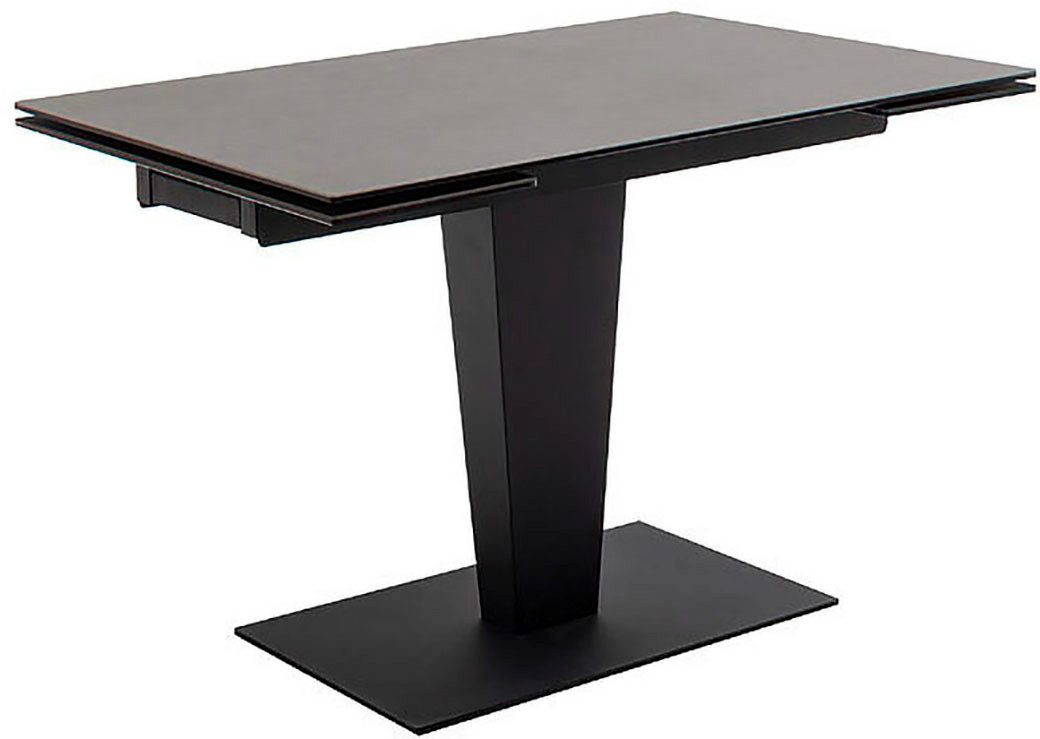 MCA furniture Eettafel PESARO uitschuifbare tafel met voet 120-180 cm Keramiek, roestvrij staal, eindschuif, uittrekbaar, tafelblad 14 mm