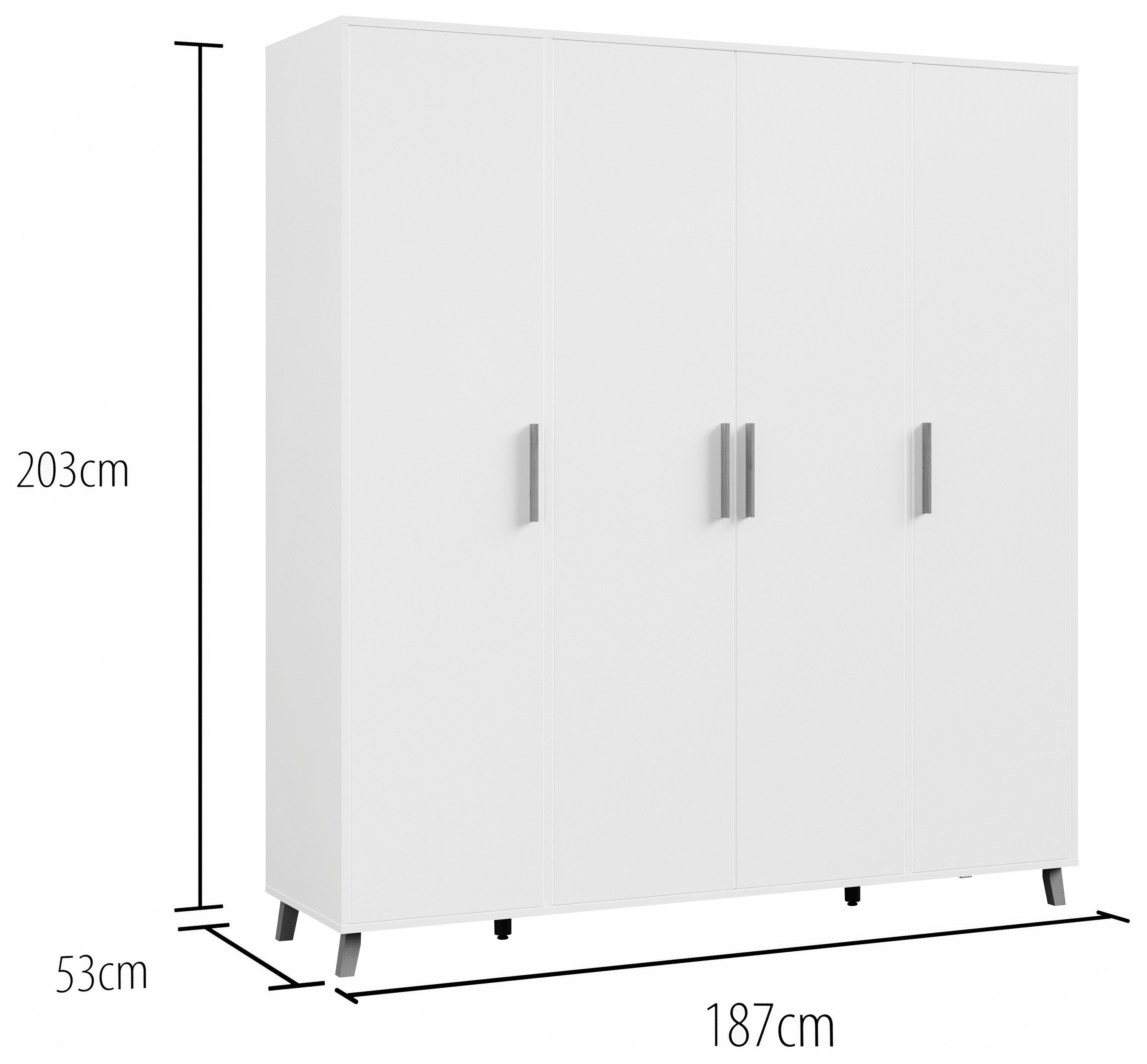 rauch Draaideurkast Kledingkast kast garderobe waskast SHINJO Grepen en voeten van massief hout, veel opbergruimte MADE IN GERMANY