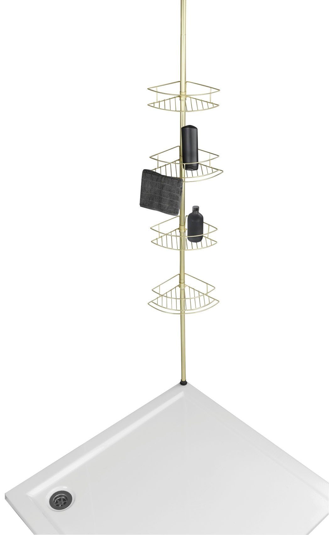 WENKO Telescooprek Dolcedo Hoekrek met 4 planken, hoogte verstelbaar 65-275 cm