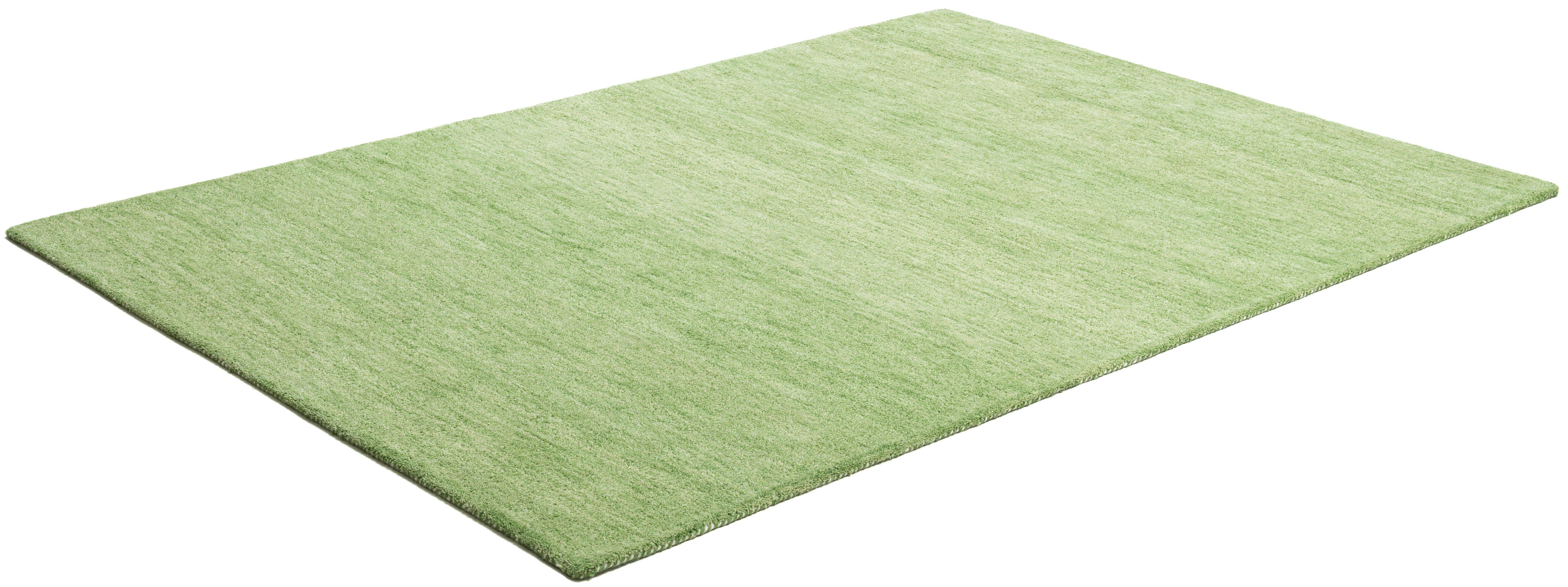 THEKO Wollen kleed Gabbeh uni, Handgeweven vloerkleed, mêlee, zuivere wol, met de hand geweven