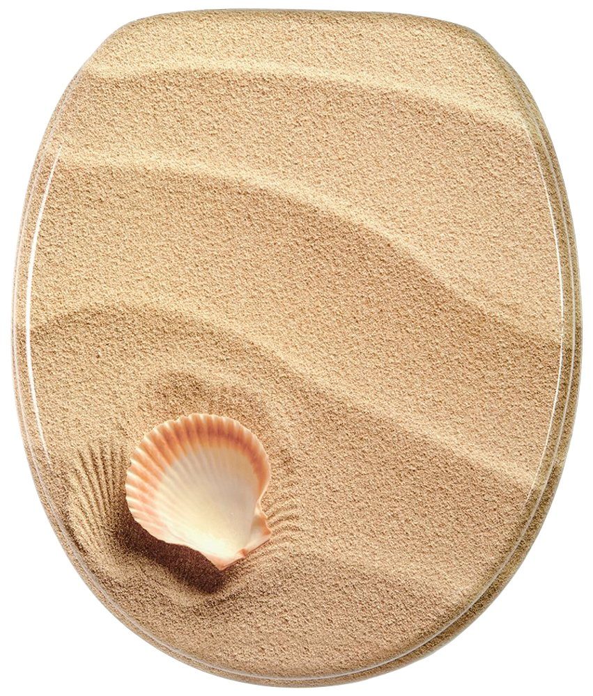 Sanilo Set badkameraccessoires Clam bestaand uit toiletzitting, badmat en wastafelplug (complete set, 3-delig)
